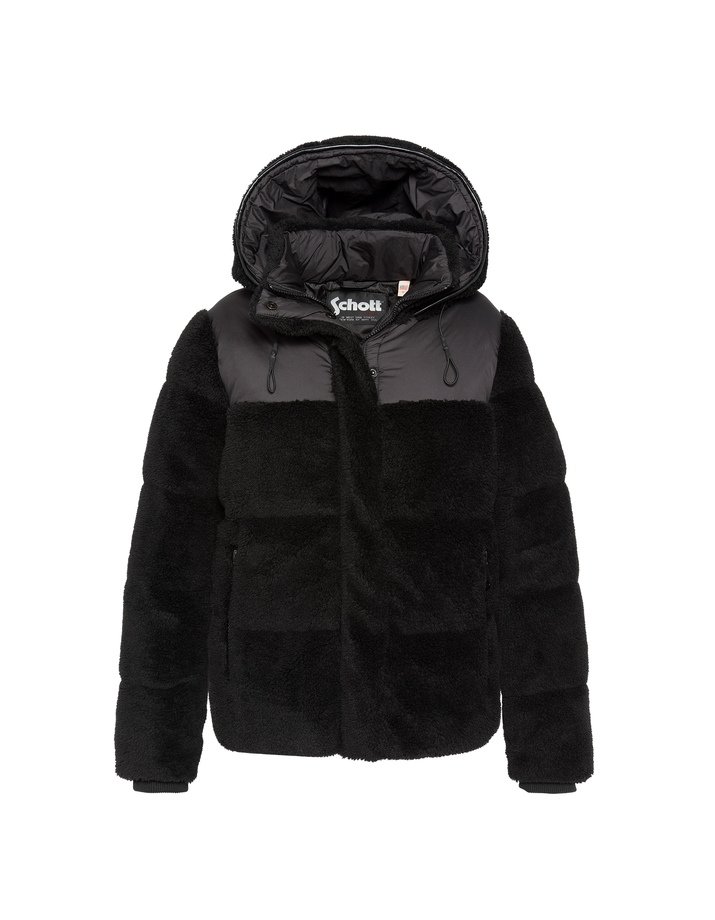 Chaqueta negra con cuello de piel sintética extraíble