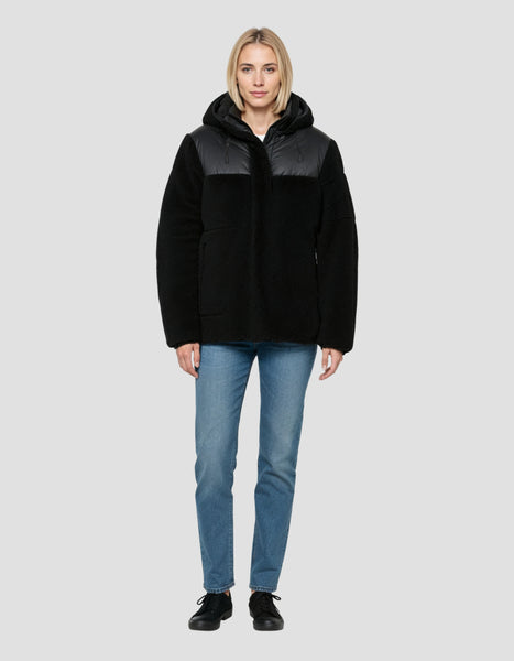 puffer jacket dual fabric hoodie - SHERW | Schott NYC®