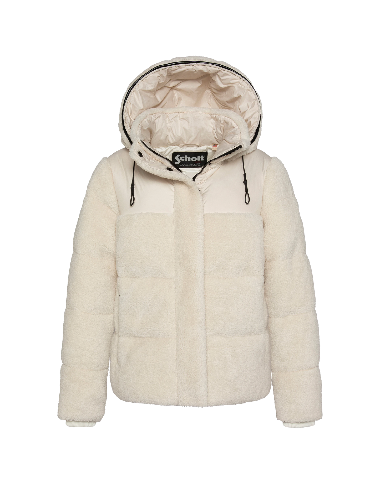 Giacca nera rotta con colletto di pelliccia in finto rimovibile