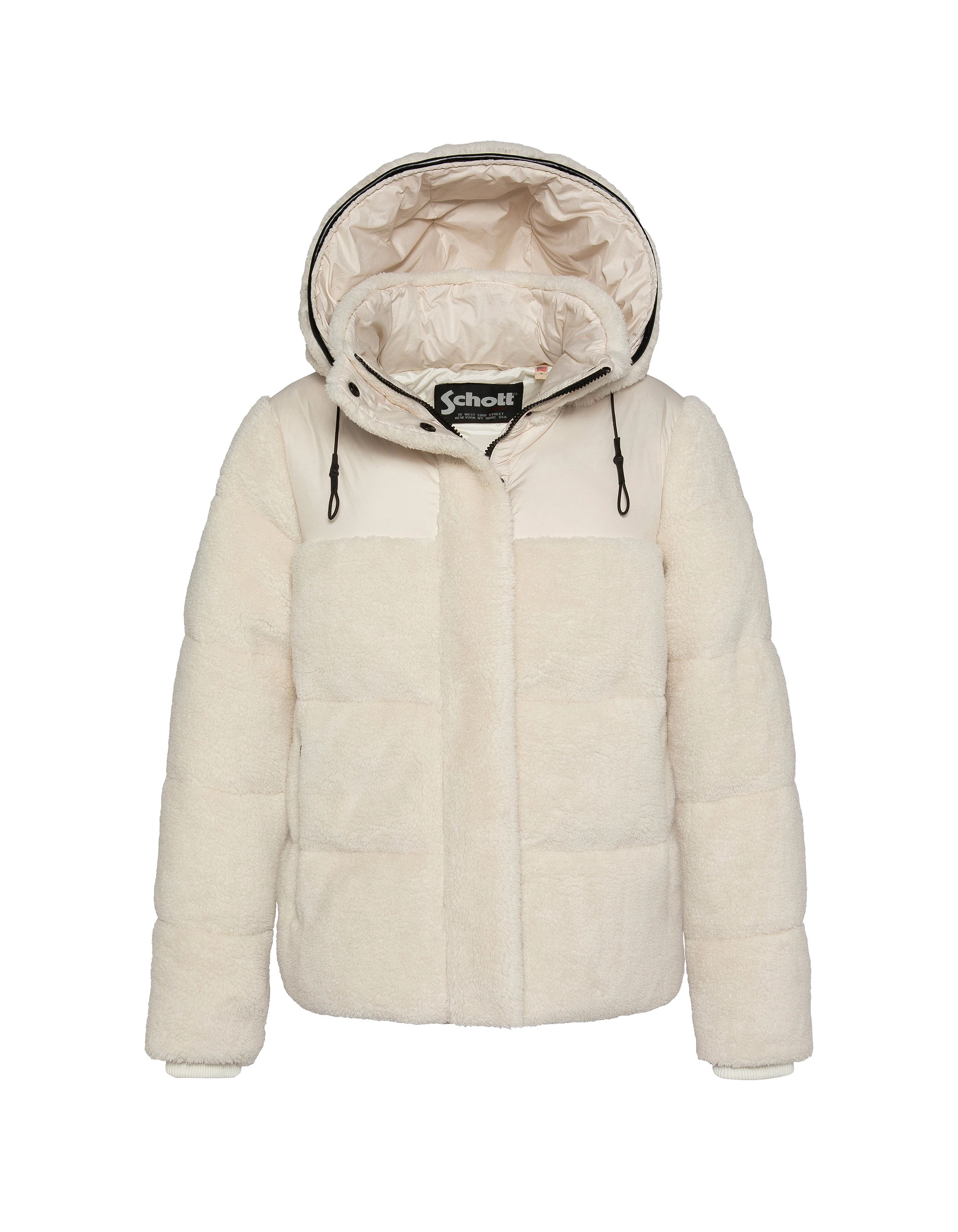 Giacca nera rotta con colletto di pelliccia in finto rimovibile-2