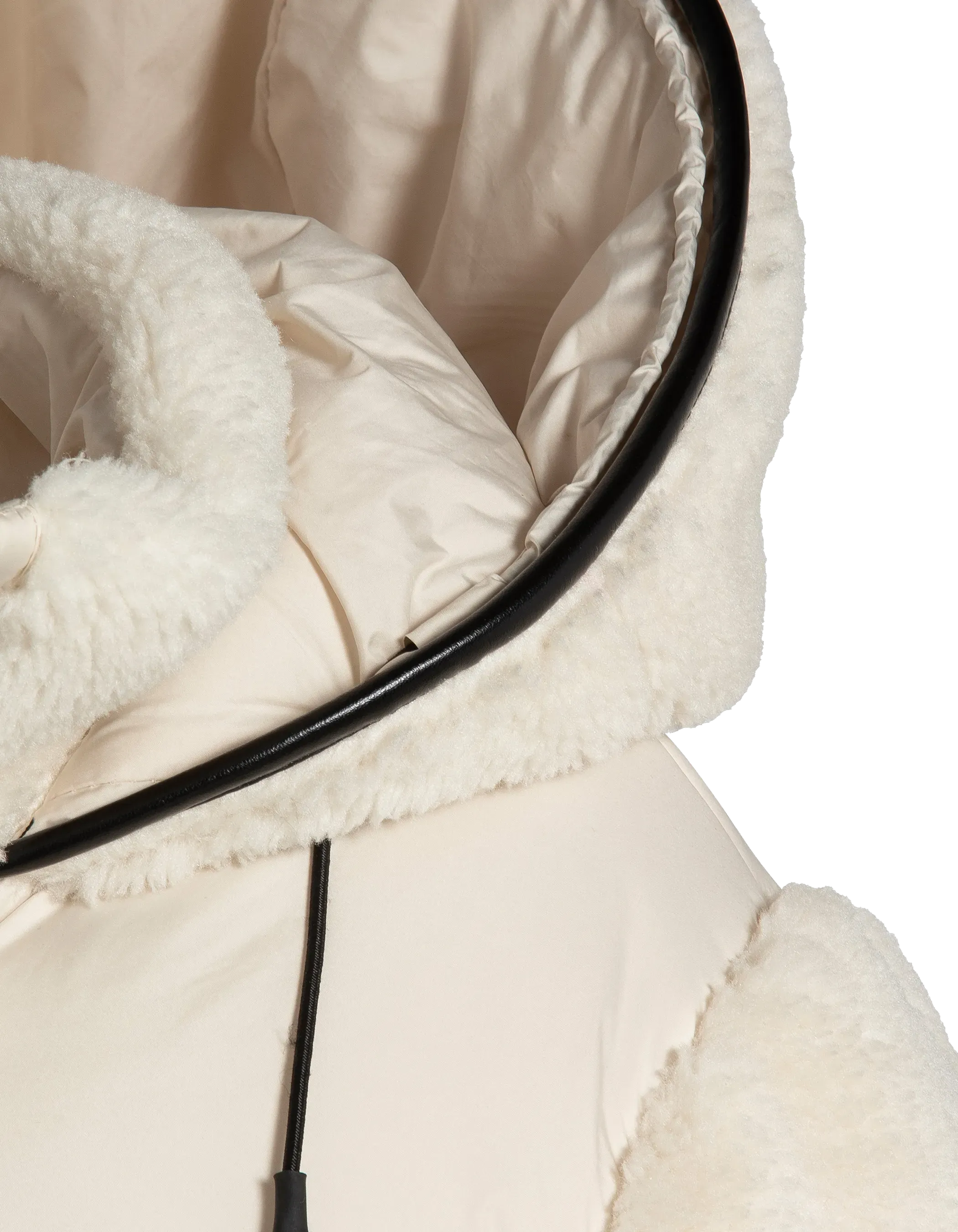 Giacca nera rotta con colletto di pelliccia in finto rimovibile-6