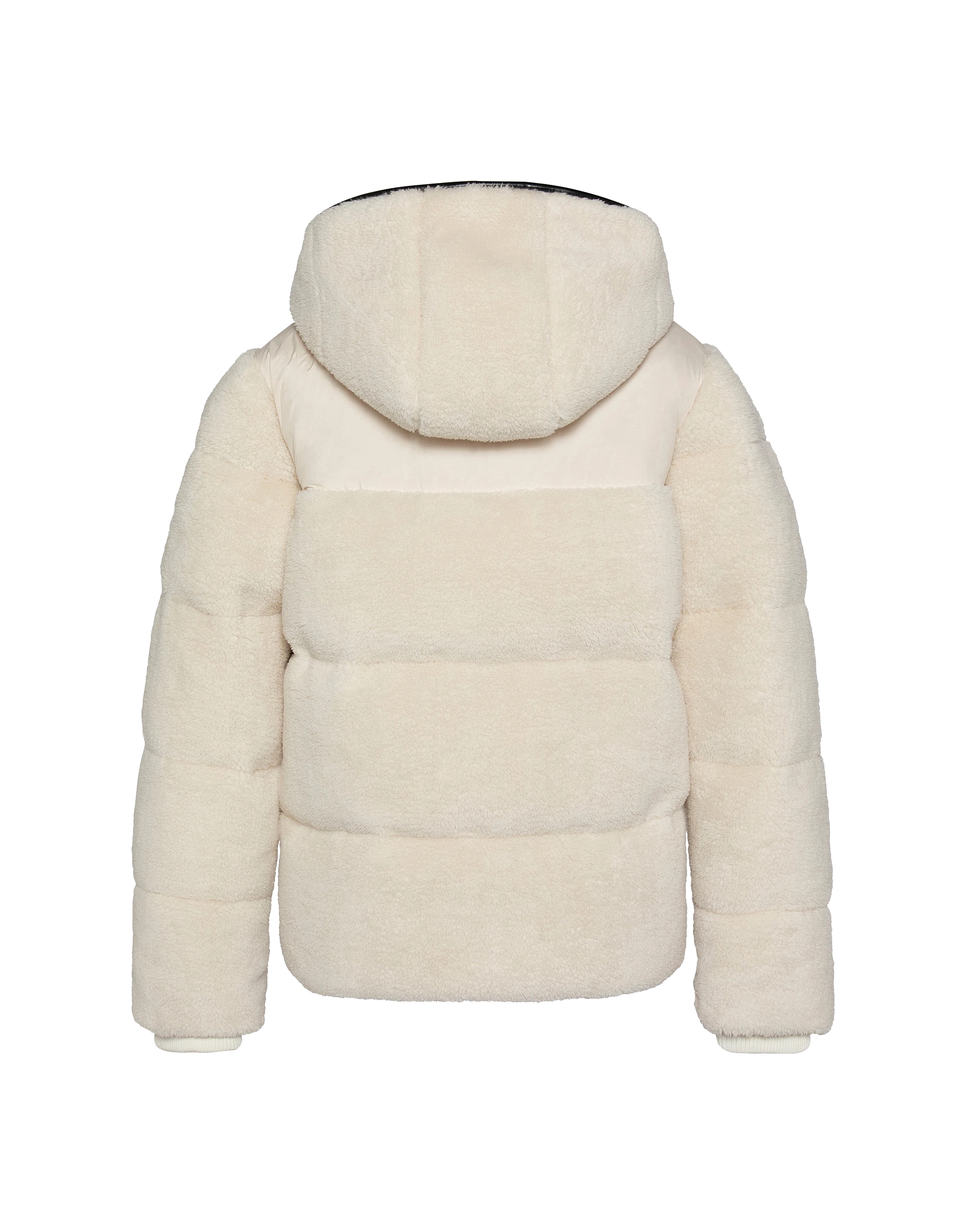 Giacca nera rotta con colletto di pelliccia in finto rimovibile-7