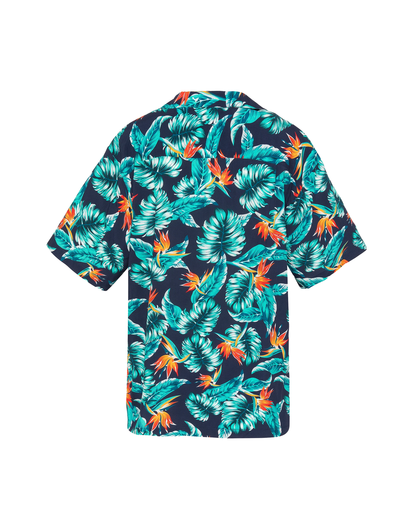 Blaues Hemd mit tropischem Print