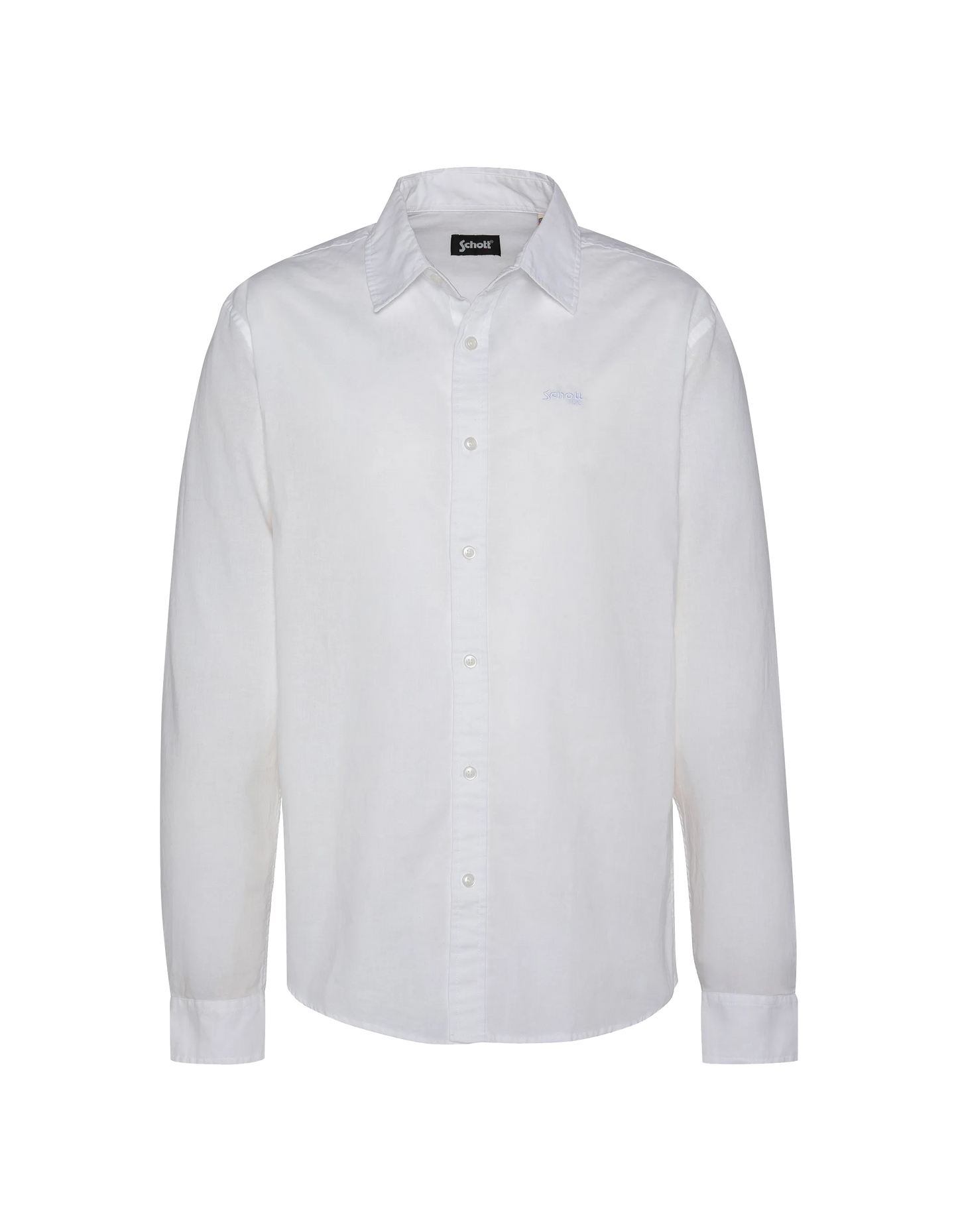 Camicia bianca con cotone lungo e maniche di lino