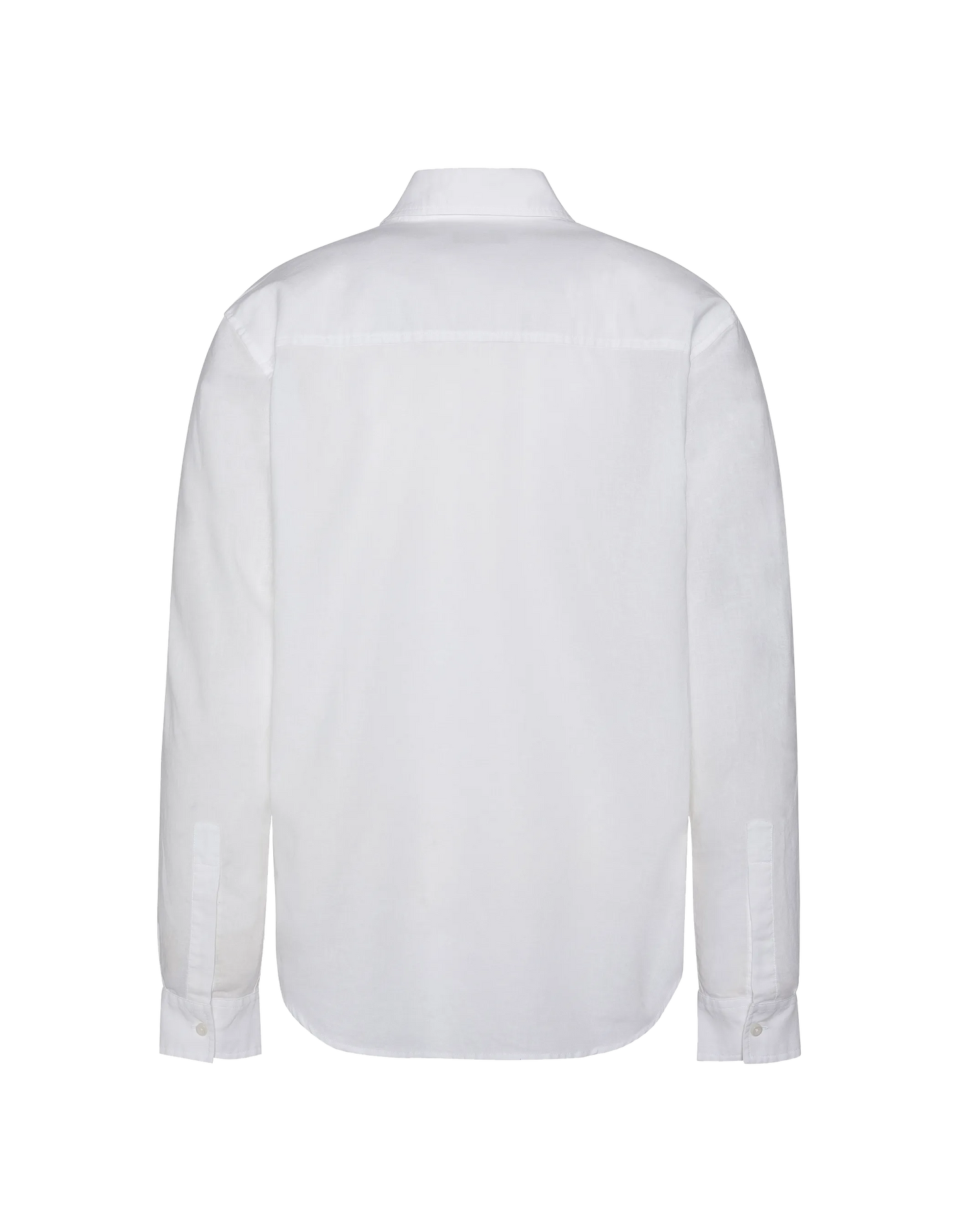 Camicia bianca con cotone lungo e maniche di lino