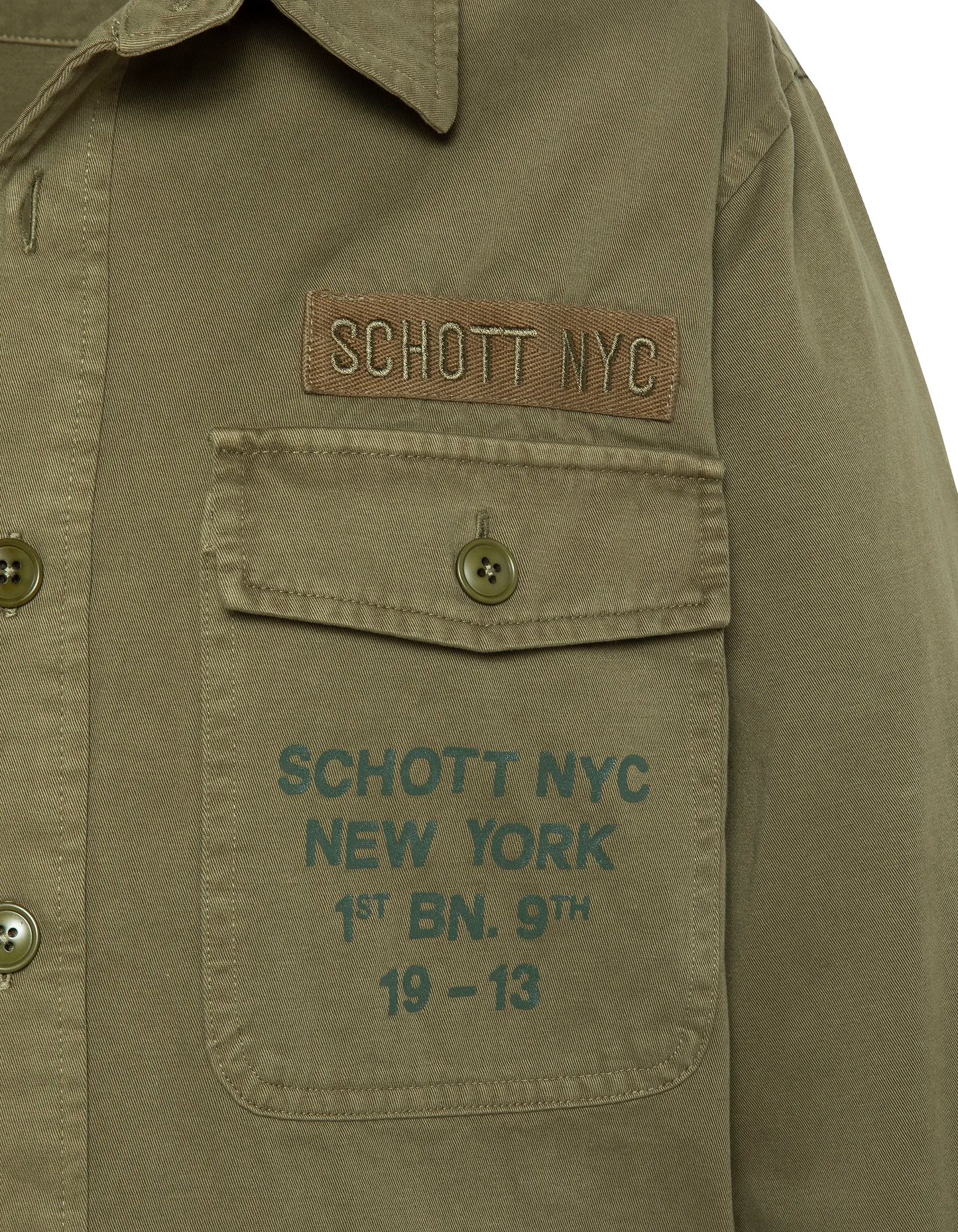 Surchemise army kaki en coton lavé