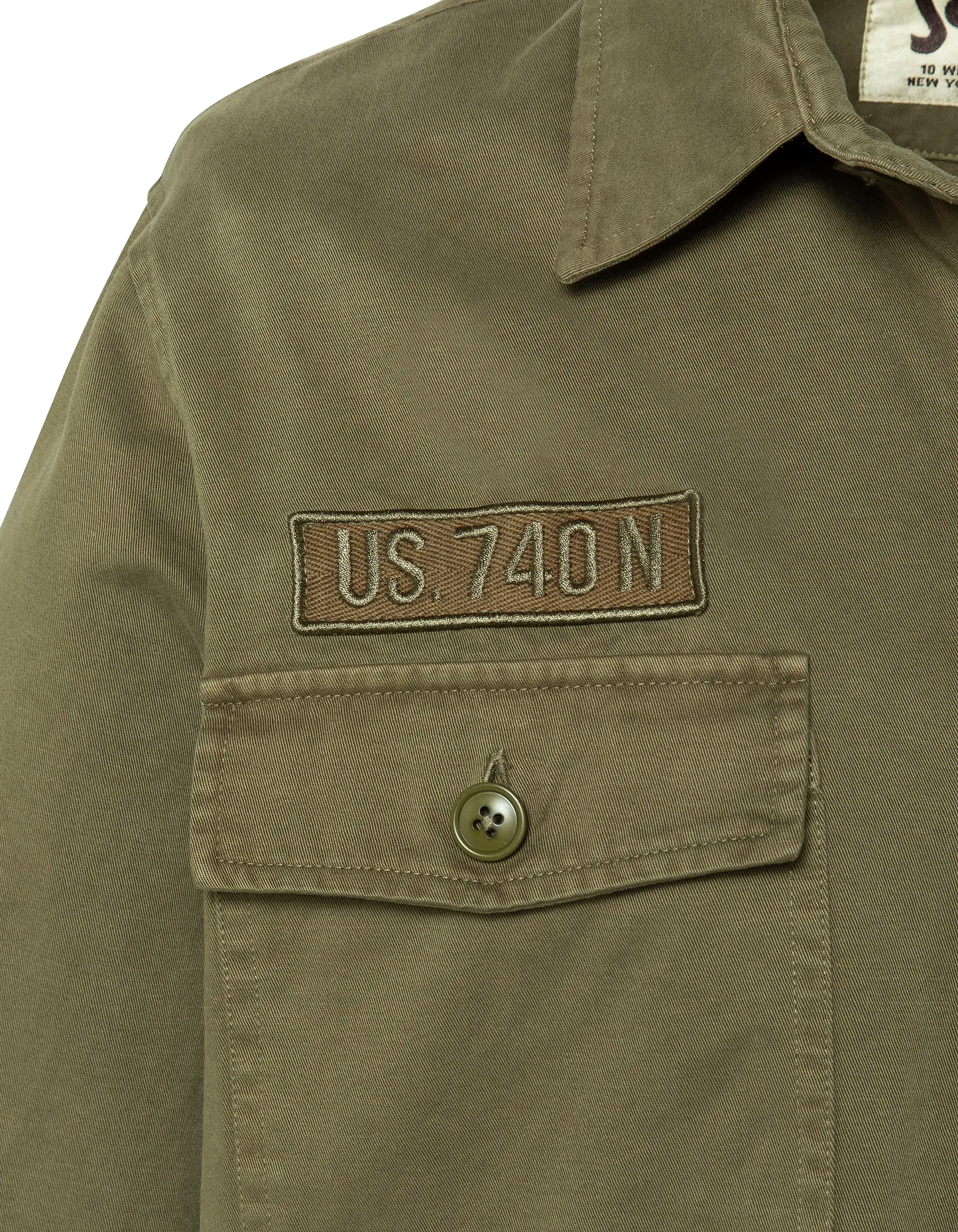 Surchemise army kaki en coton lavé