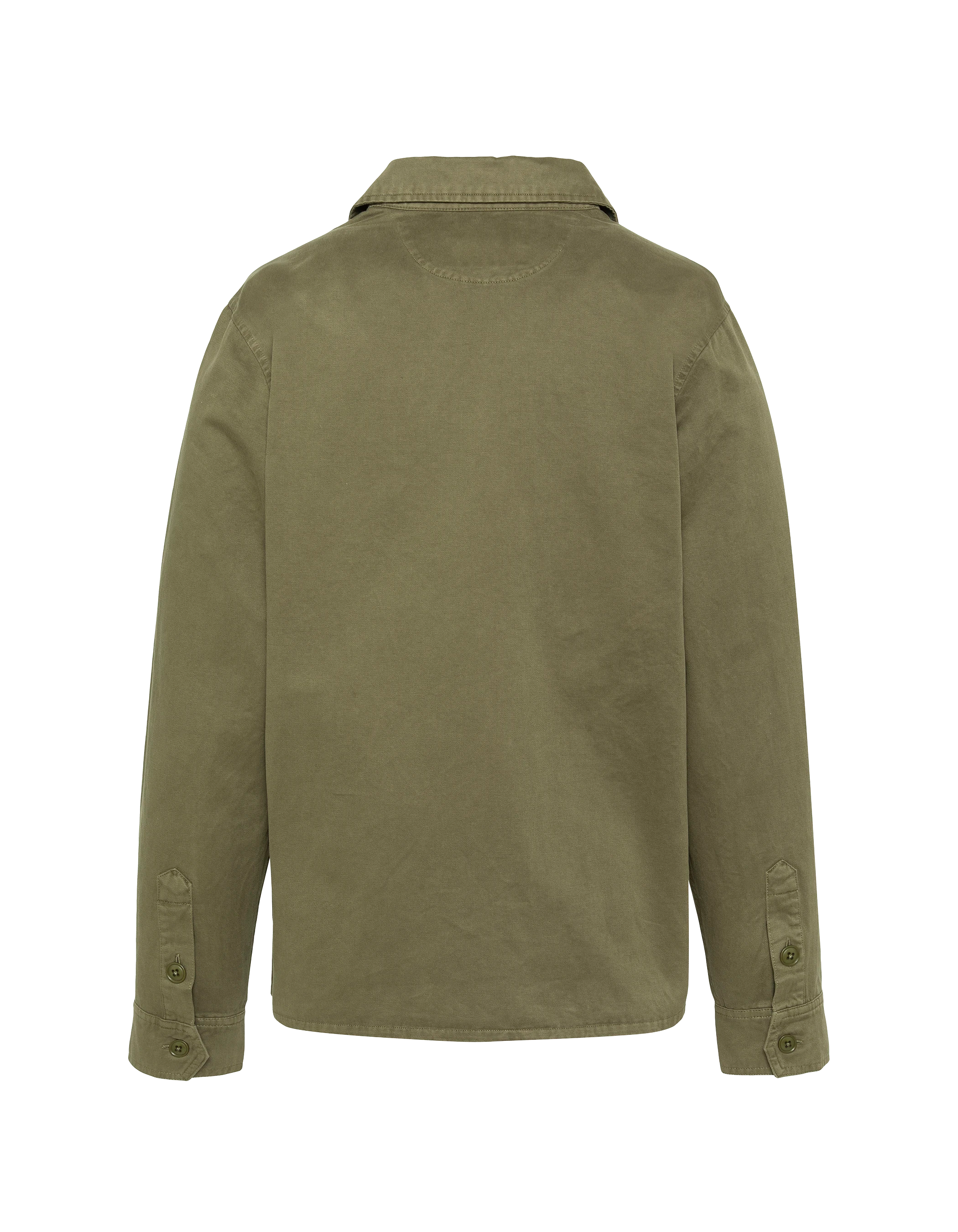 Surchemise army kaki en coton lavé-2