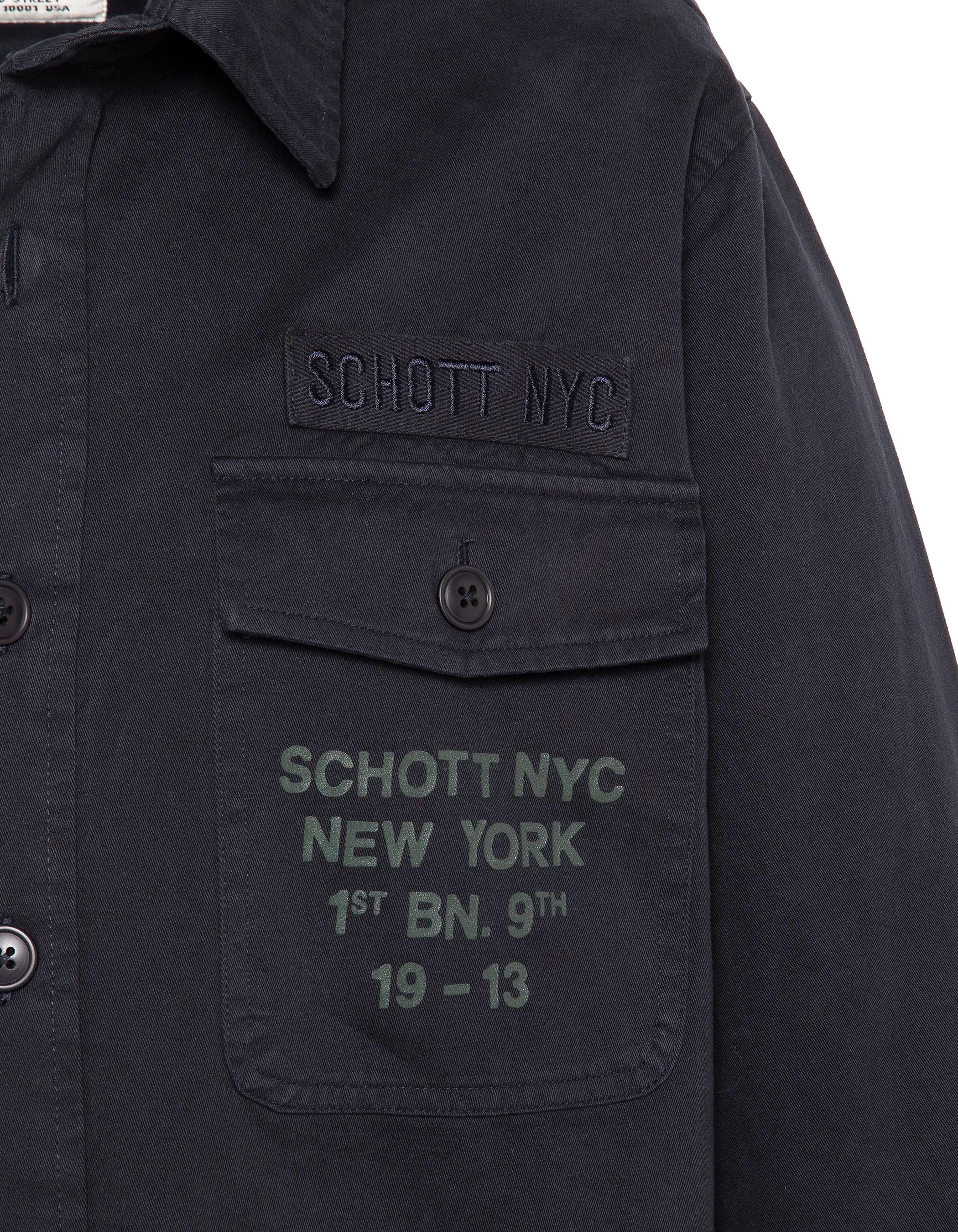 Marineblaues Army-Overshirt aus gewaschener Baumwolle-3