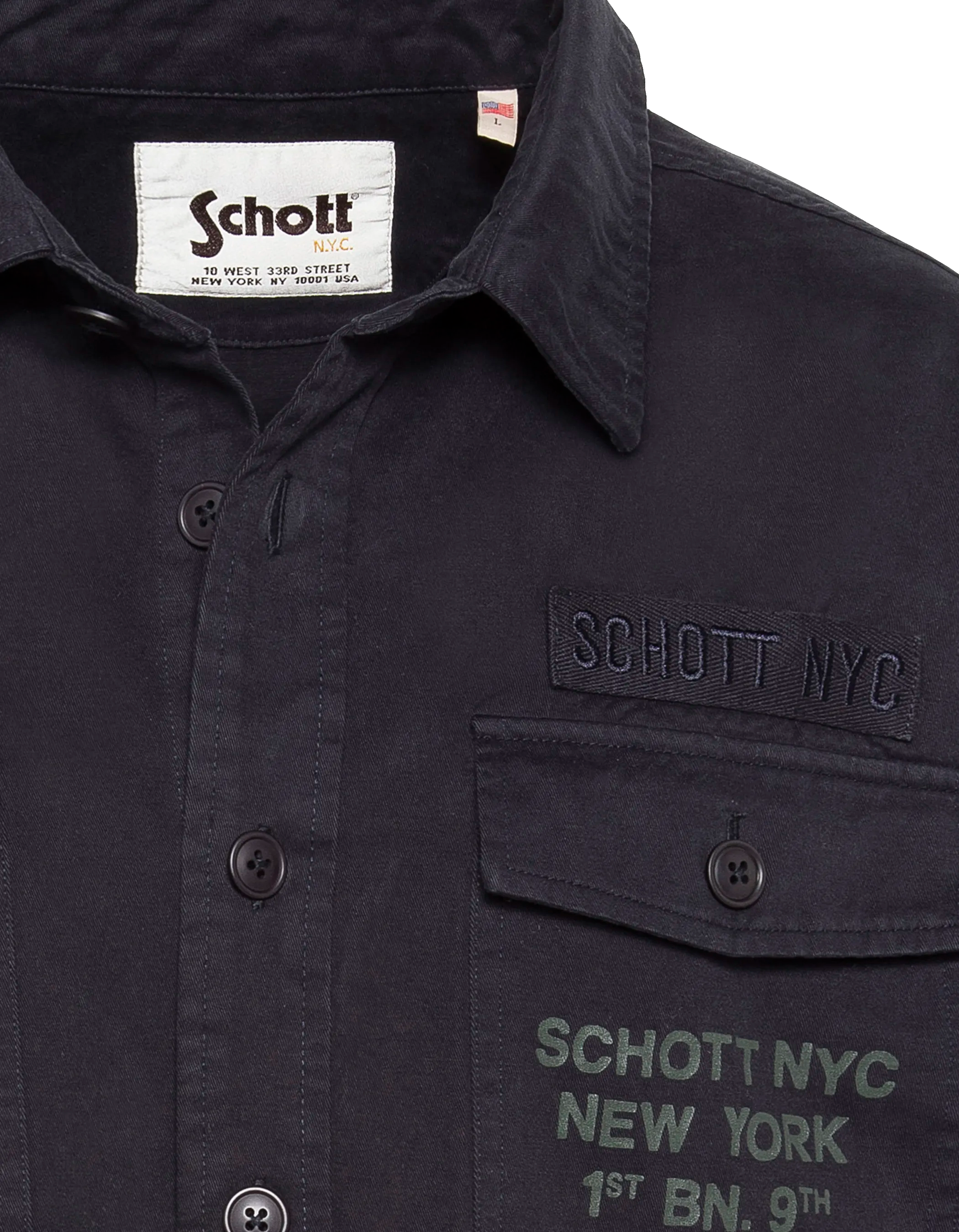 Marineblaues Army-Overshirt aus gewaschener Baumwolle-5