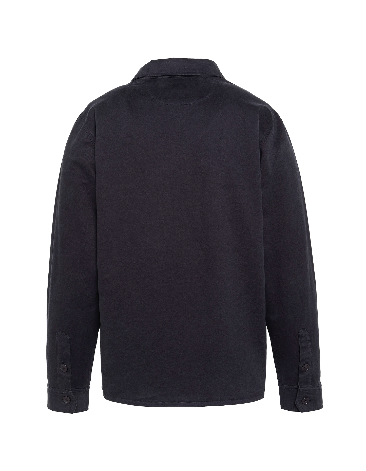 Marineblaues Army-Overshirt aus gewaschener Baumwolle