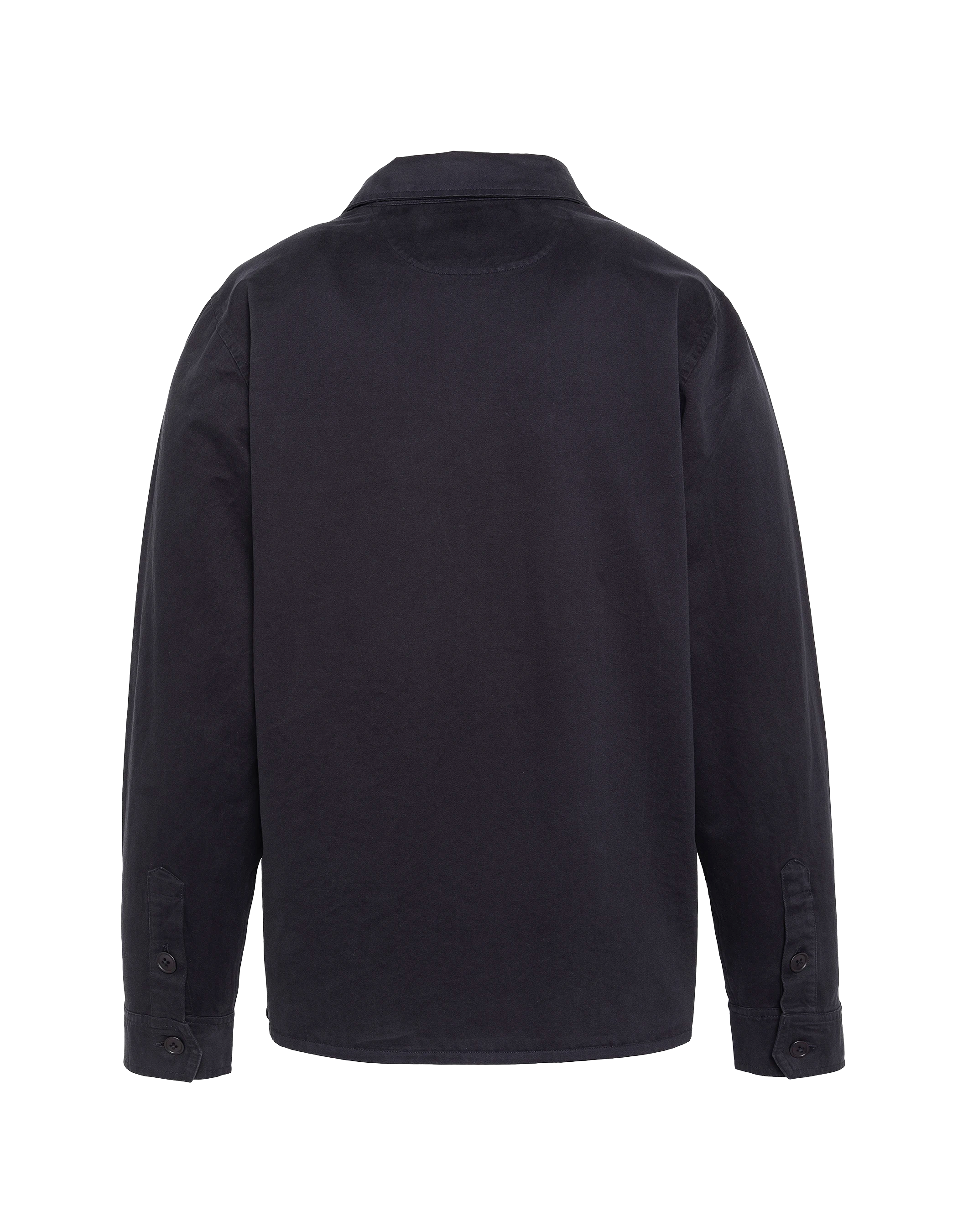 Marineblaues Army-Overshirt aus gewaschener Baumwolle-2