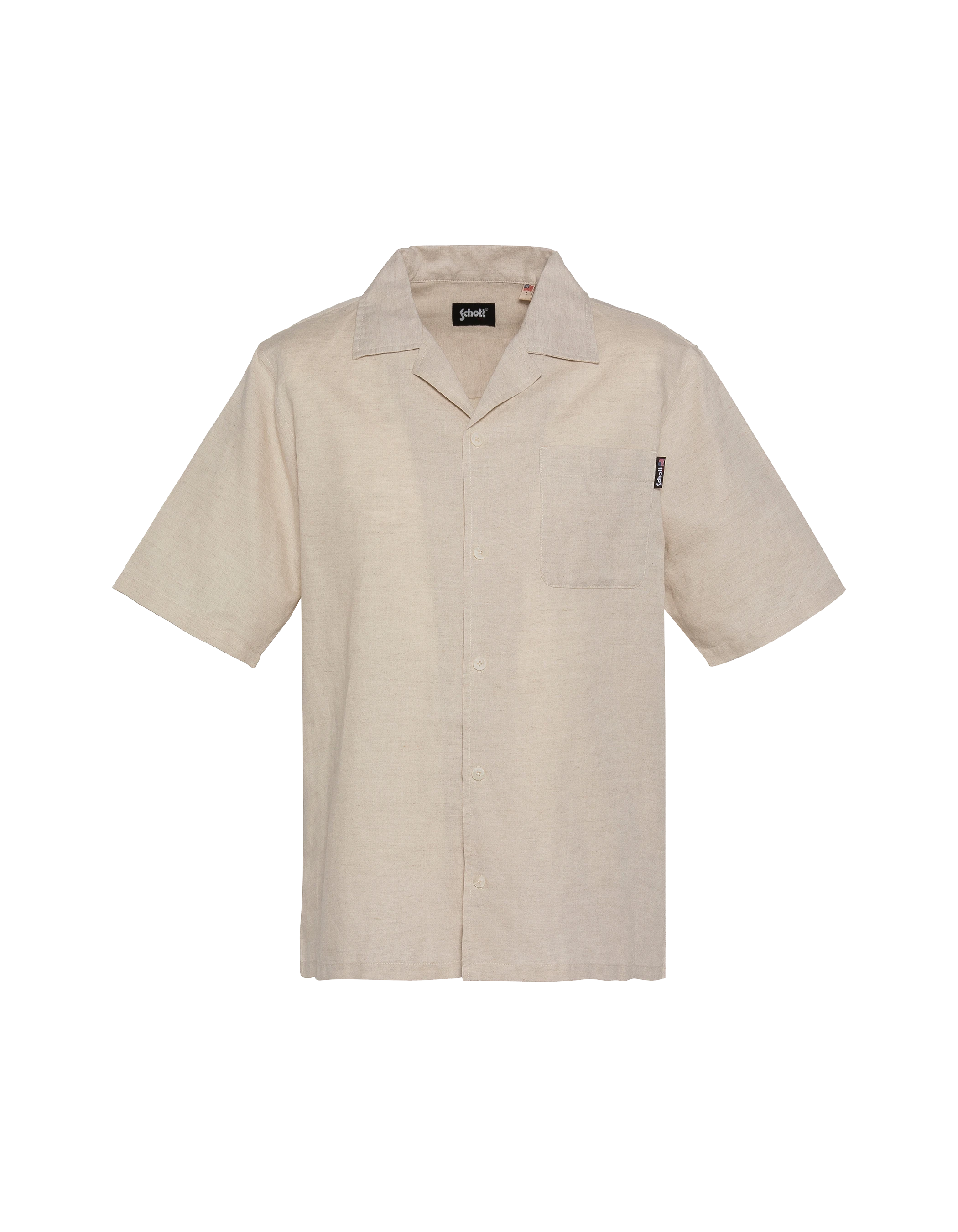 Beige linen blend shirt-1