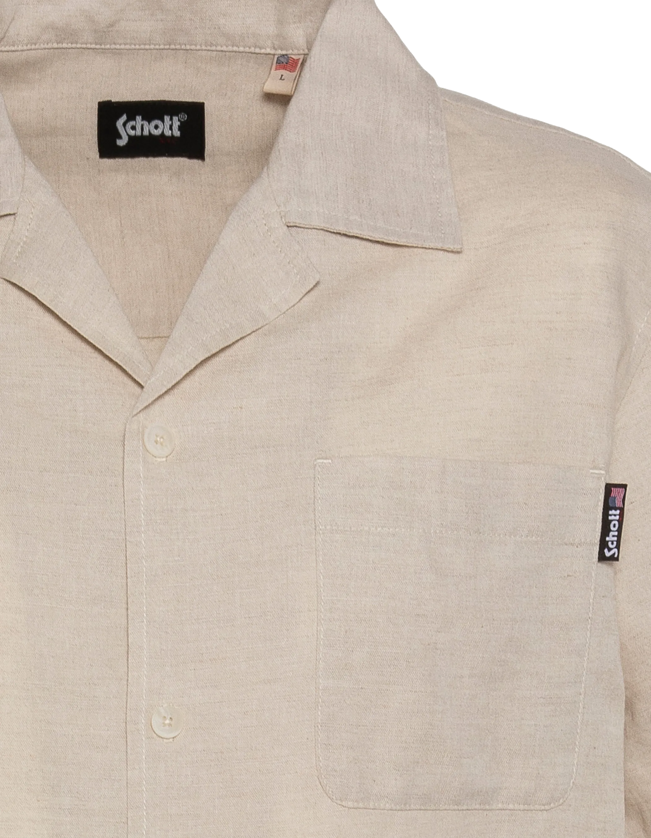 Beige linen blend shirt-3