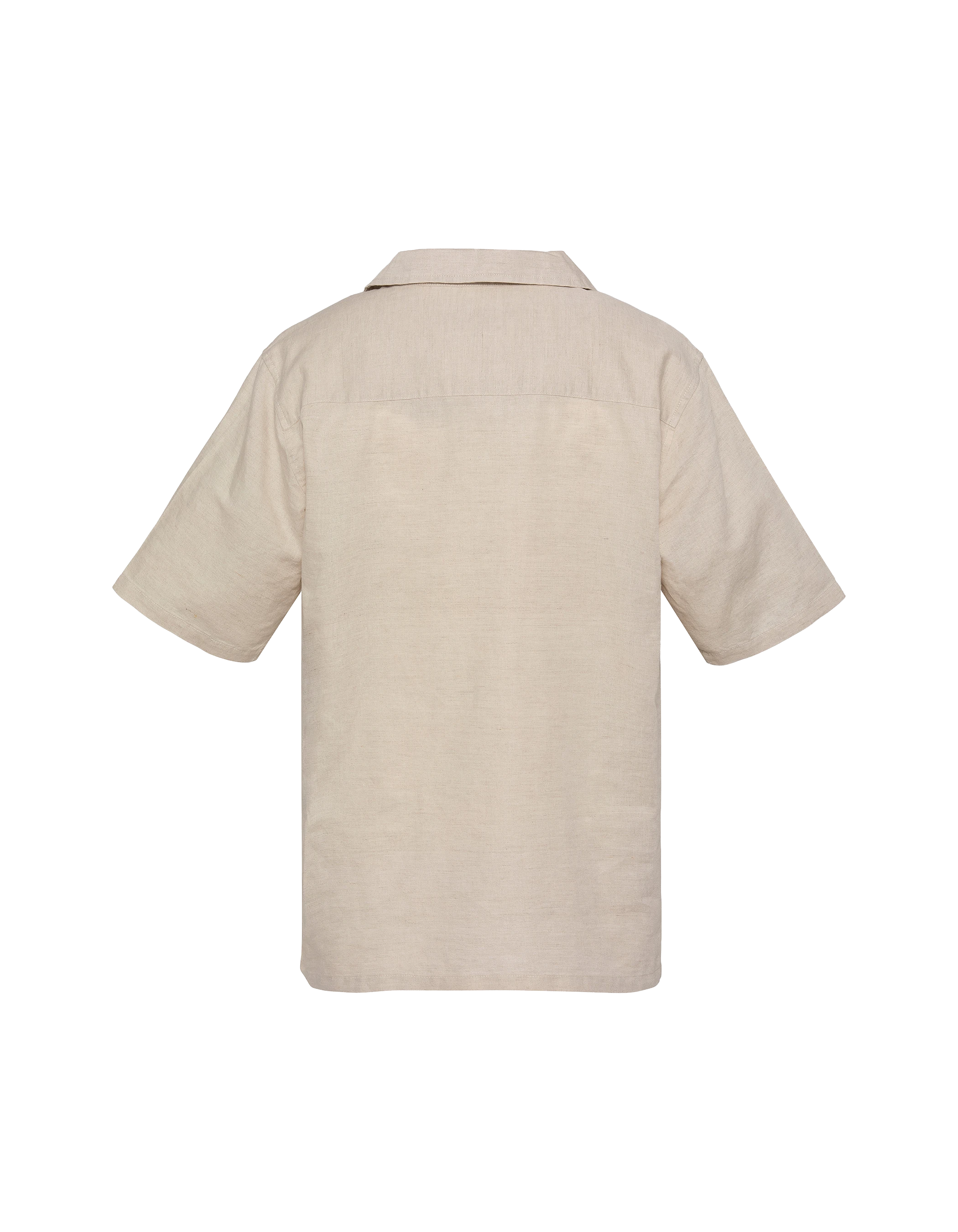 Beige linen blend shirt-2