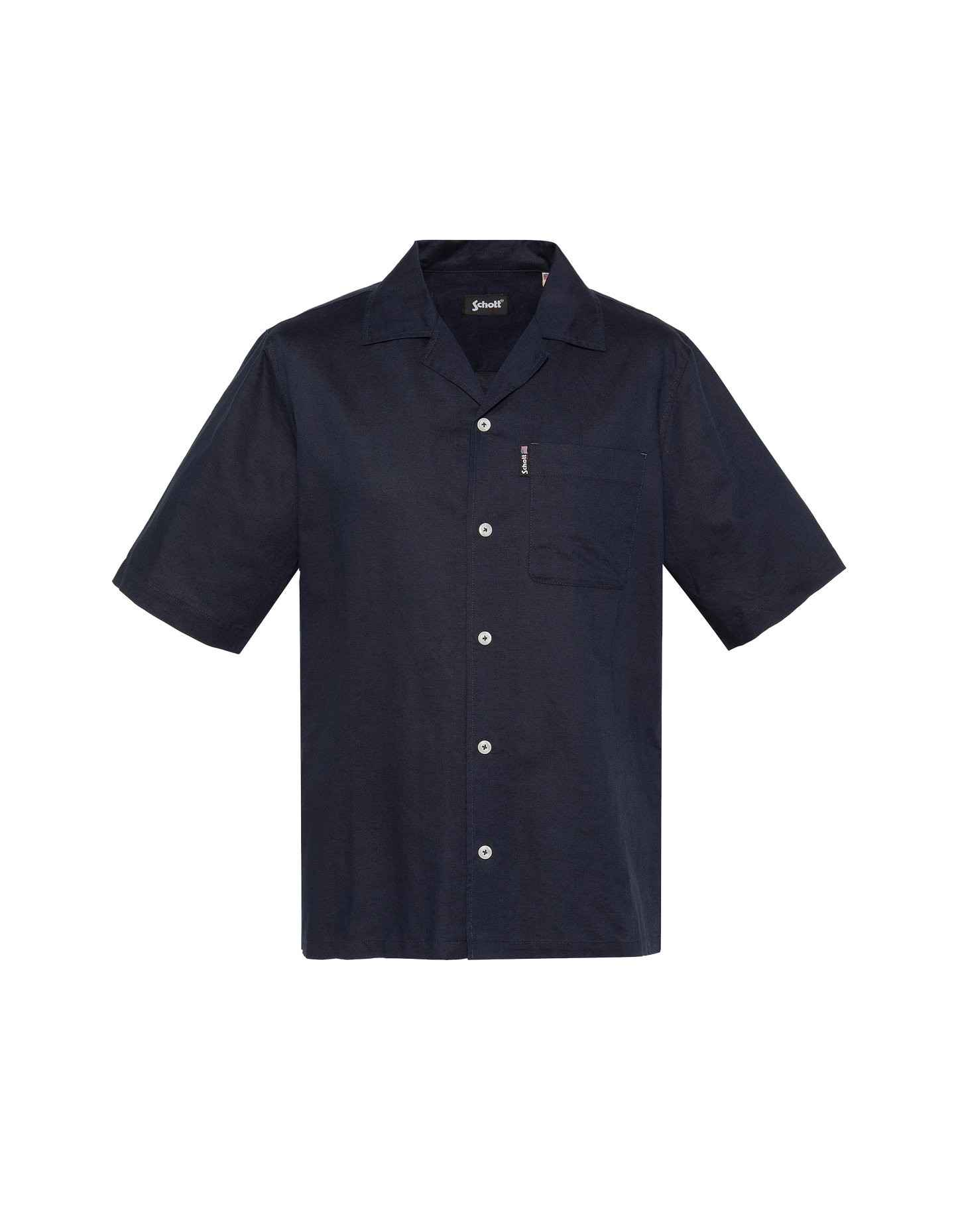 Navy blue linen blend shirt