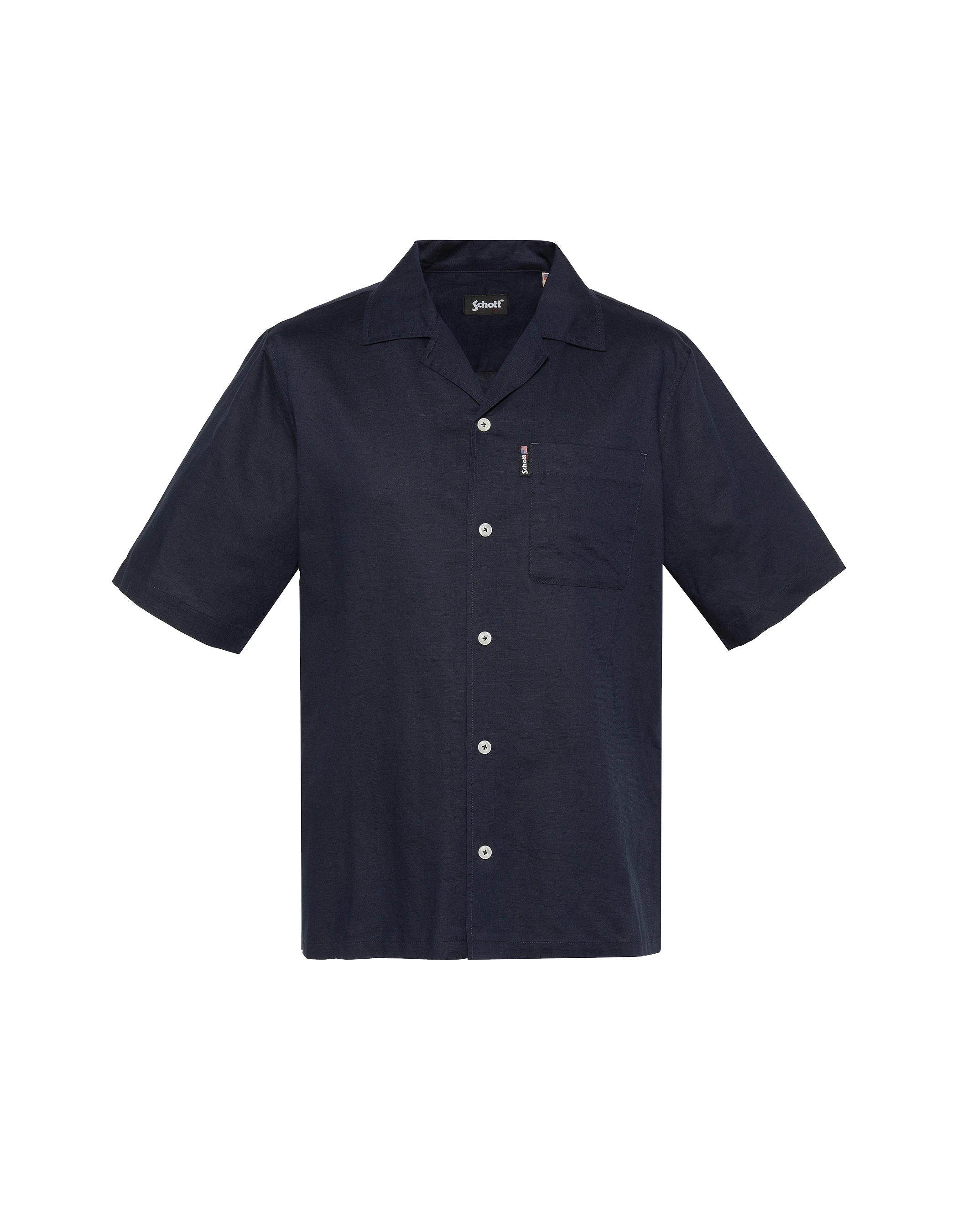 Navy blue linen blend shirt-1