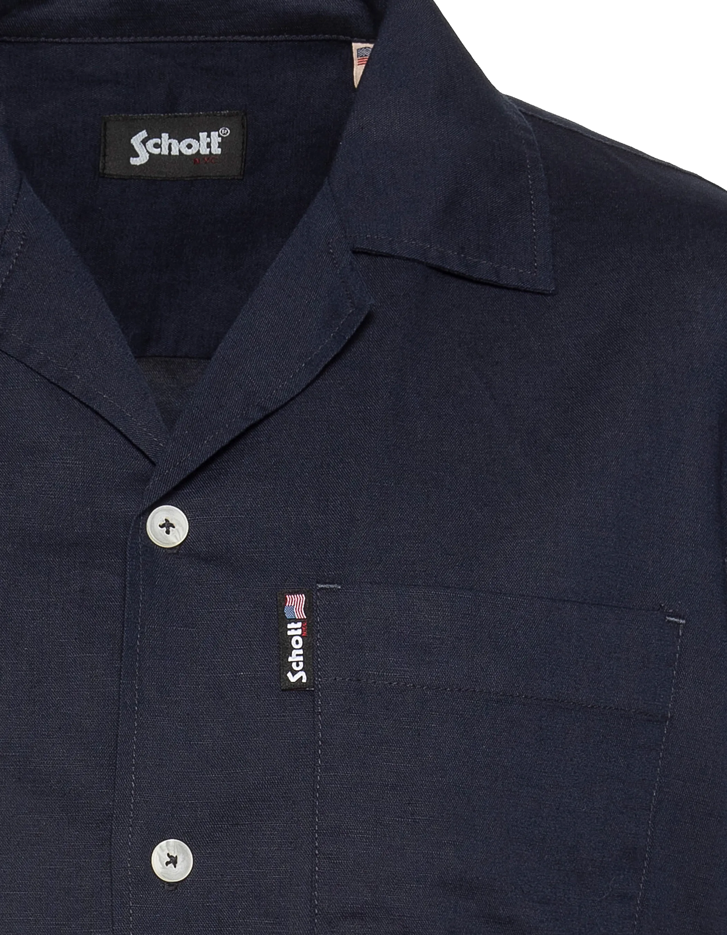 Navy blue linen blend shirt