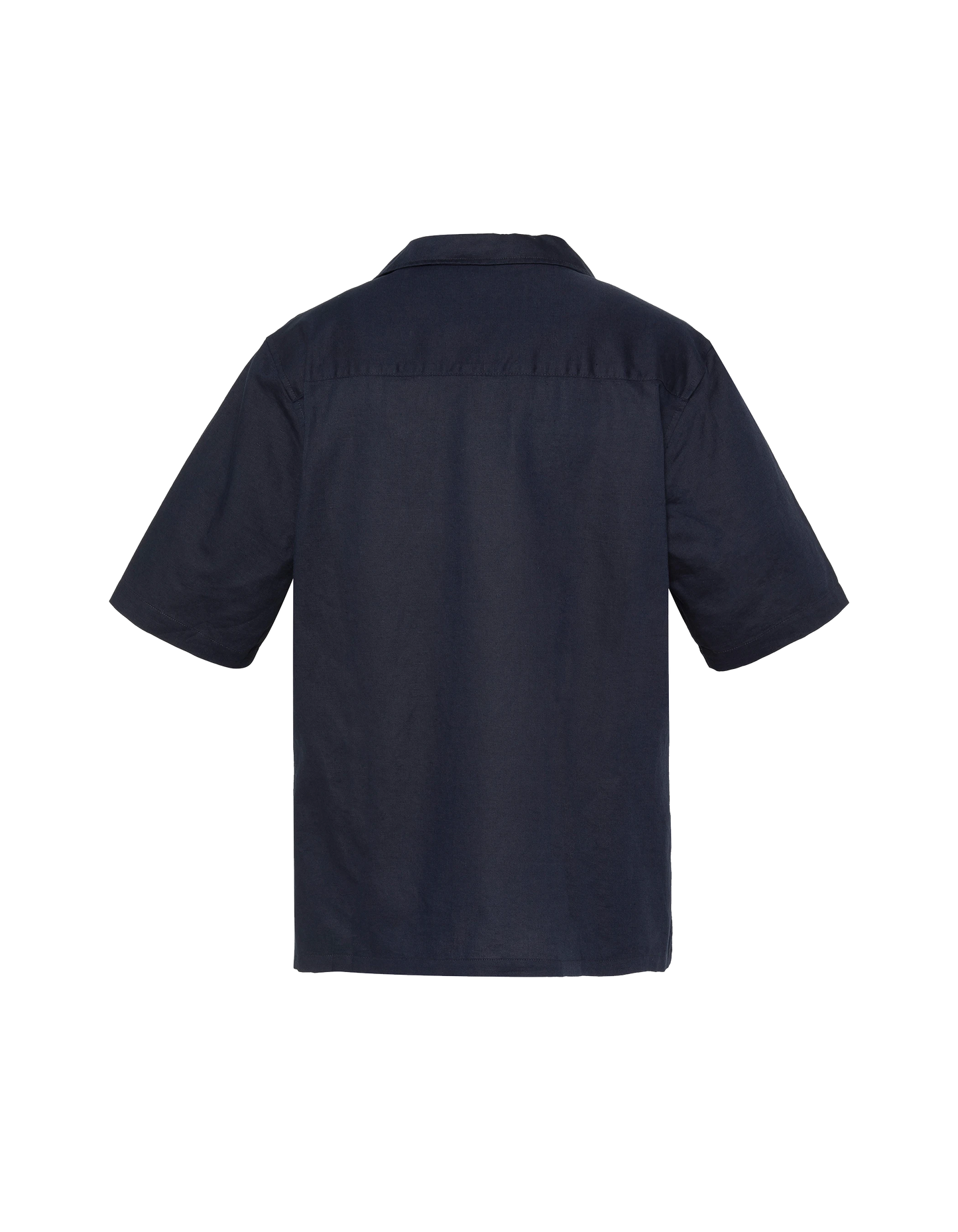 Navy blue linen blend shirt