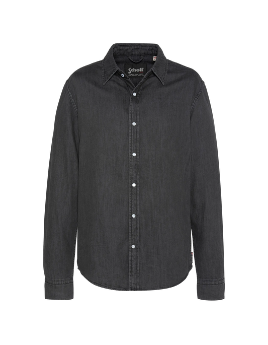 Graues Ärmelhemd lange in Denim