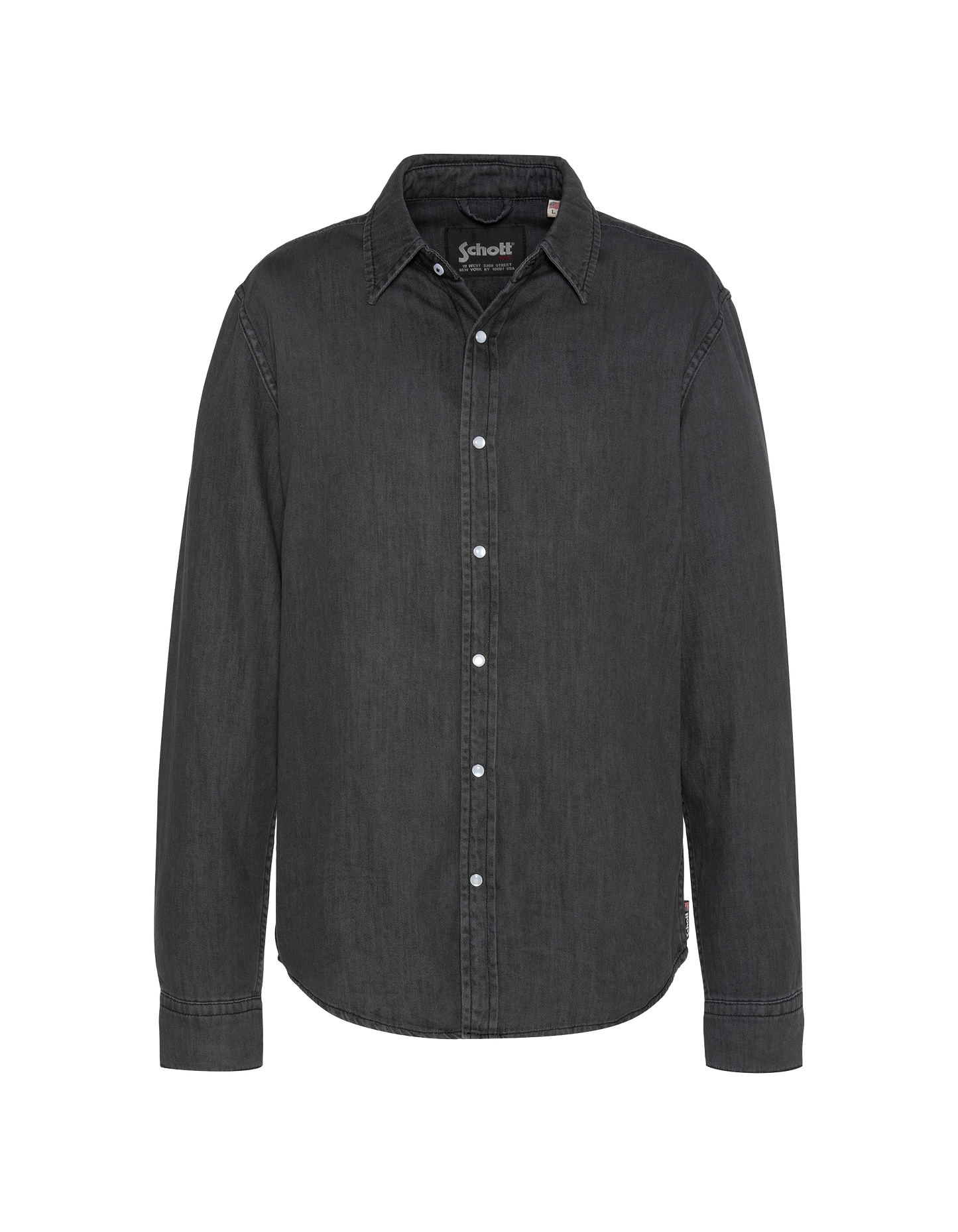 Chemise grise à manches longues en denim