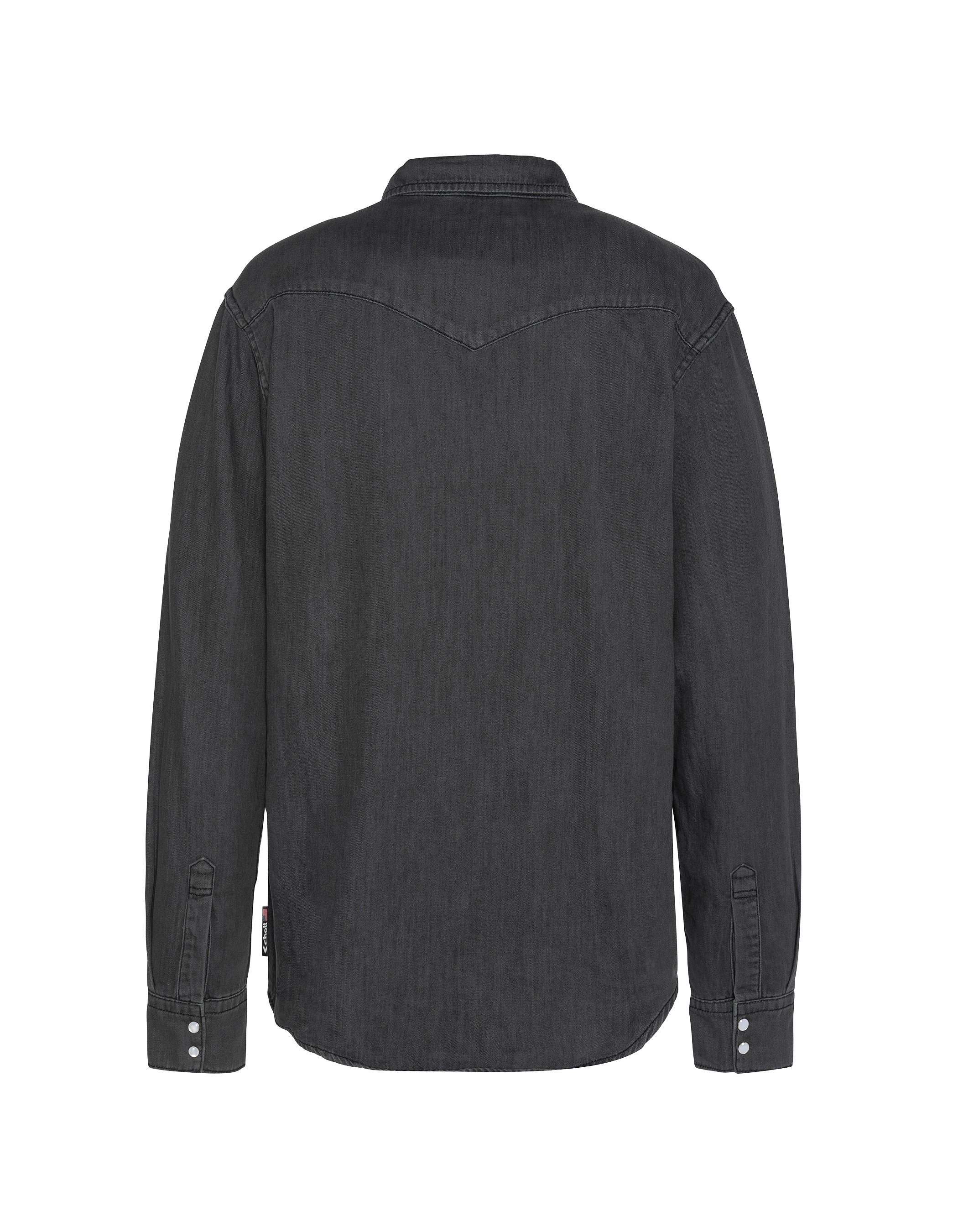 Chemise grise à manches longues en denim-2