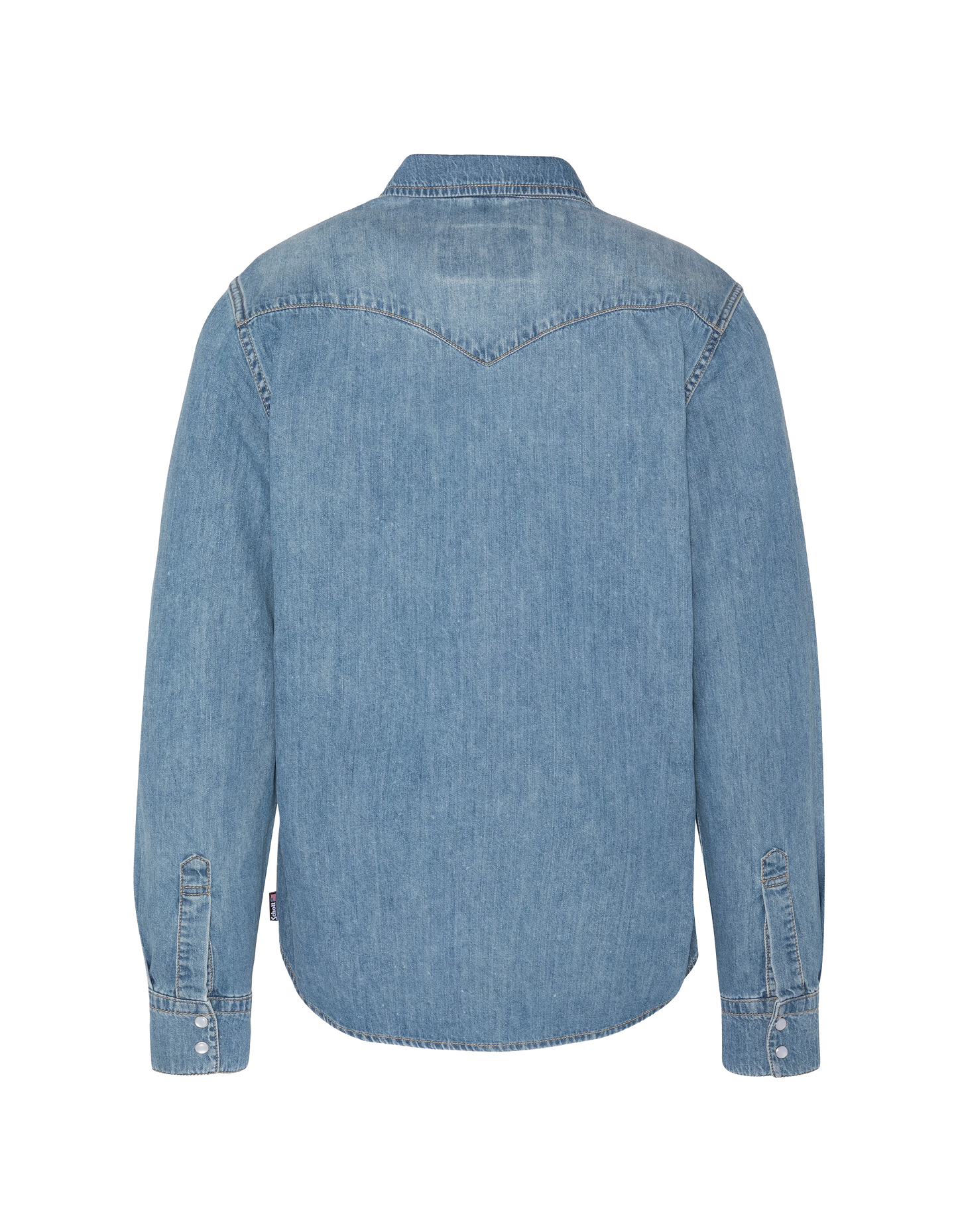 Shirt with long sleeves in washed denim