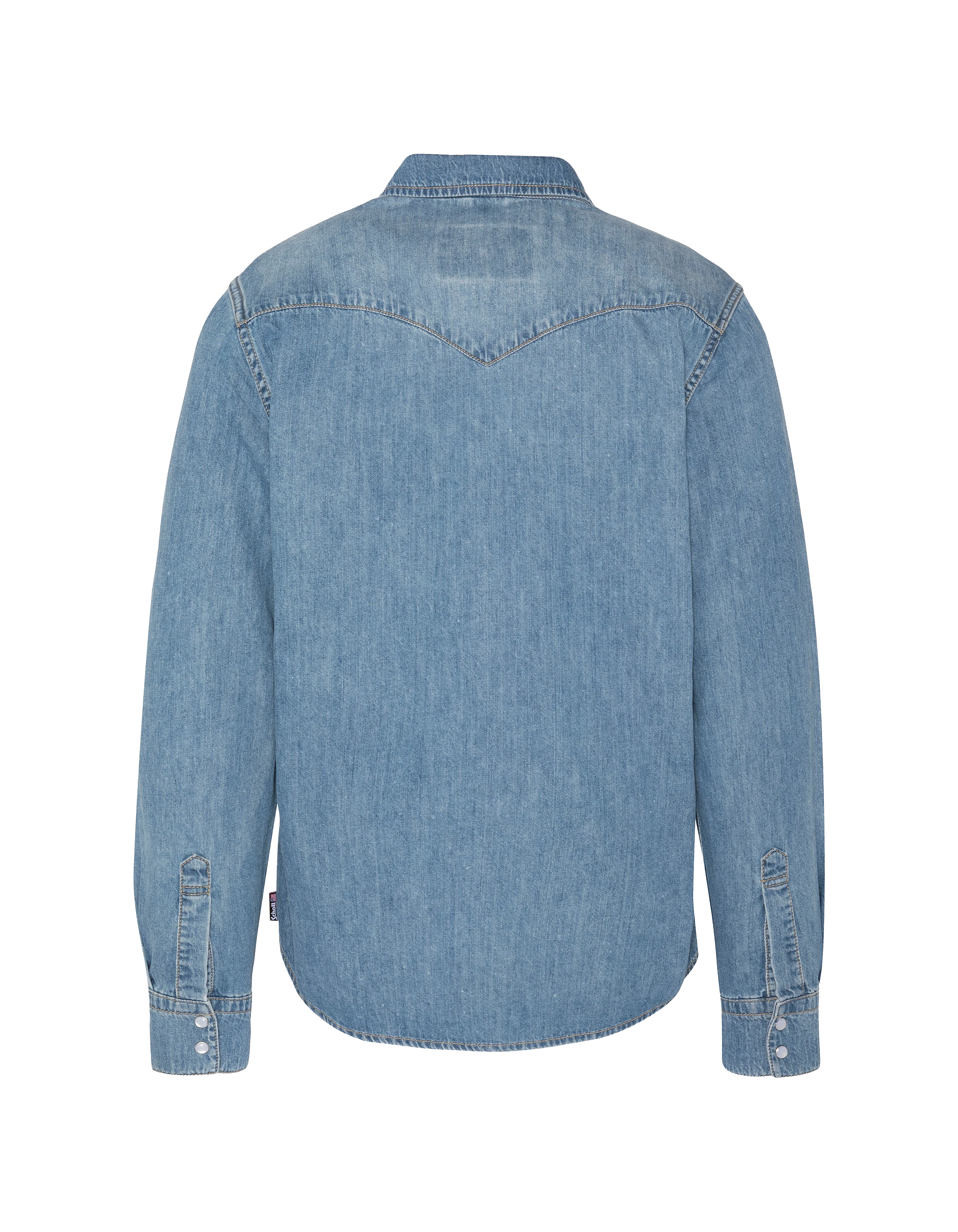 Shirt with long sleeves in washed denim-2