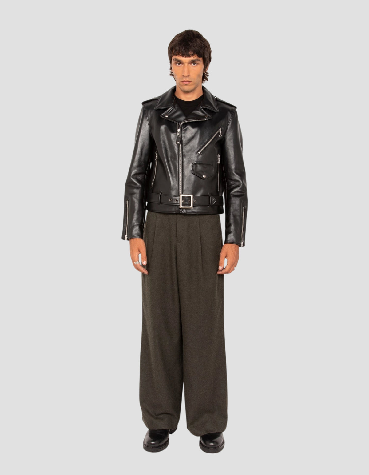 Chaqueta de moto negra Perfecto® “Born to Ride – Two Star”-1