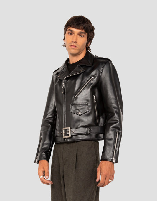 Perfecto® schwarze Motorradjacke „Born to Ride – Two Star“