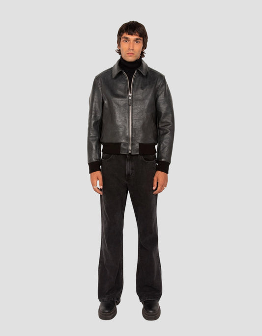 Schwarze Bomberjacke „Asbury Park“.