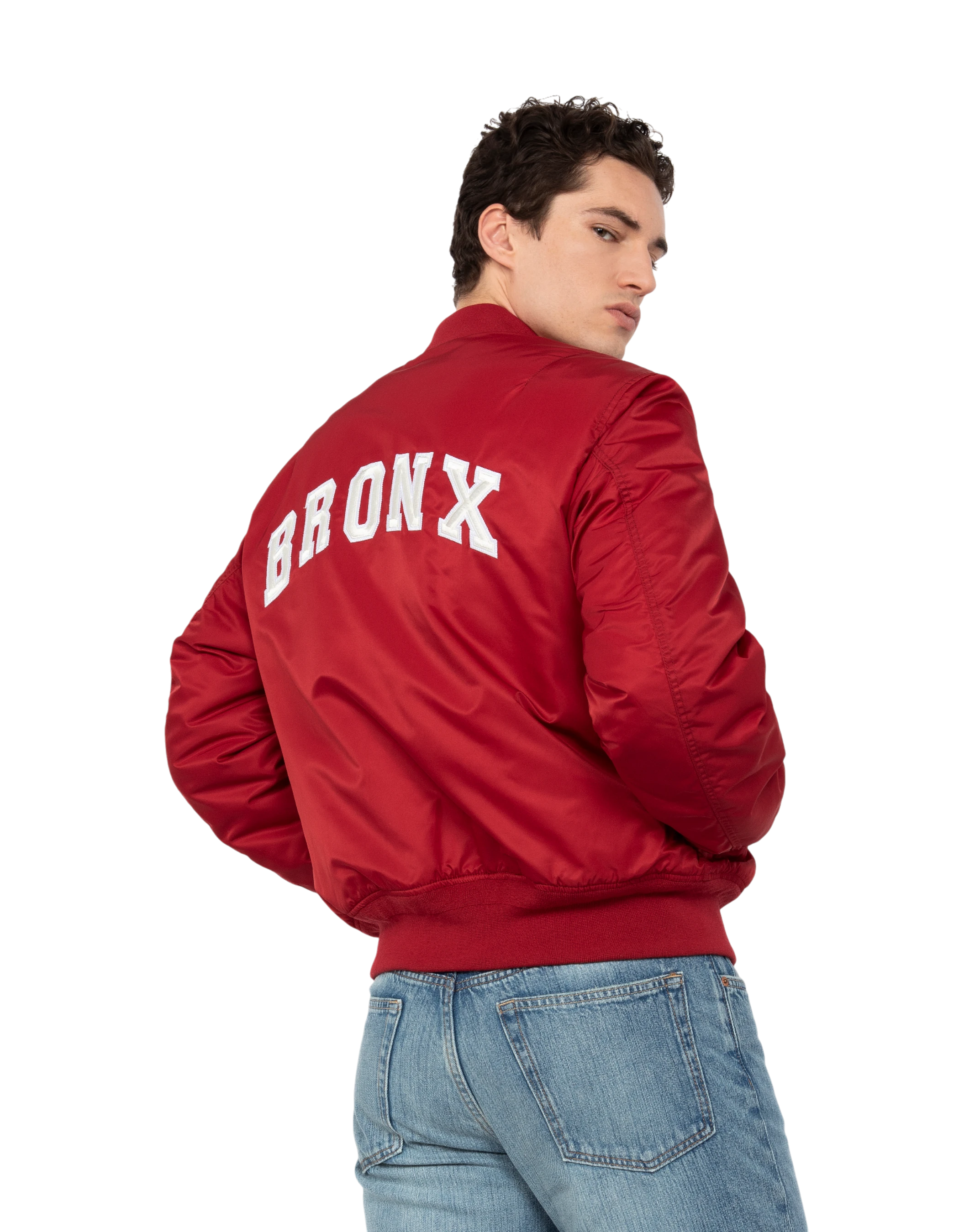 Chaqueta urbana roja oscura de gran tamaño