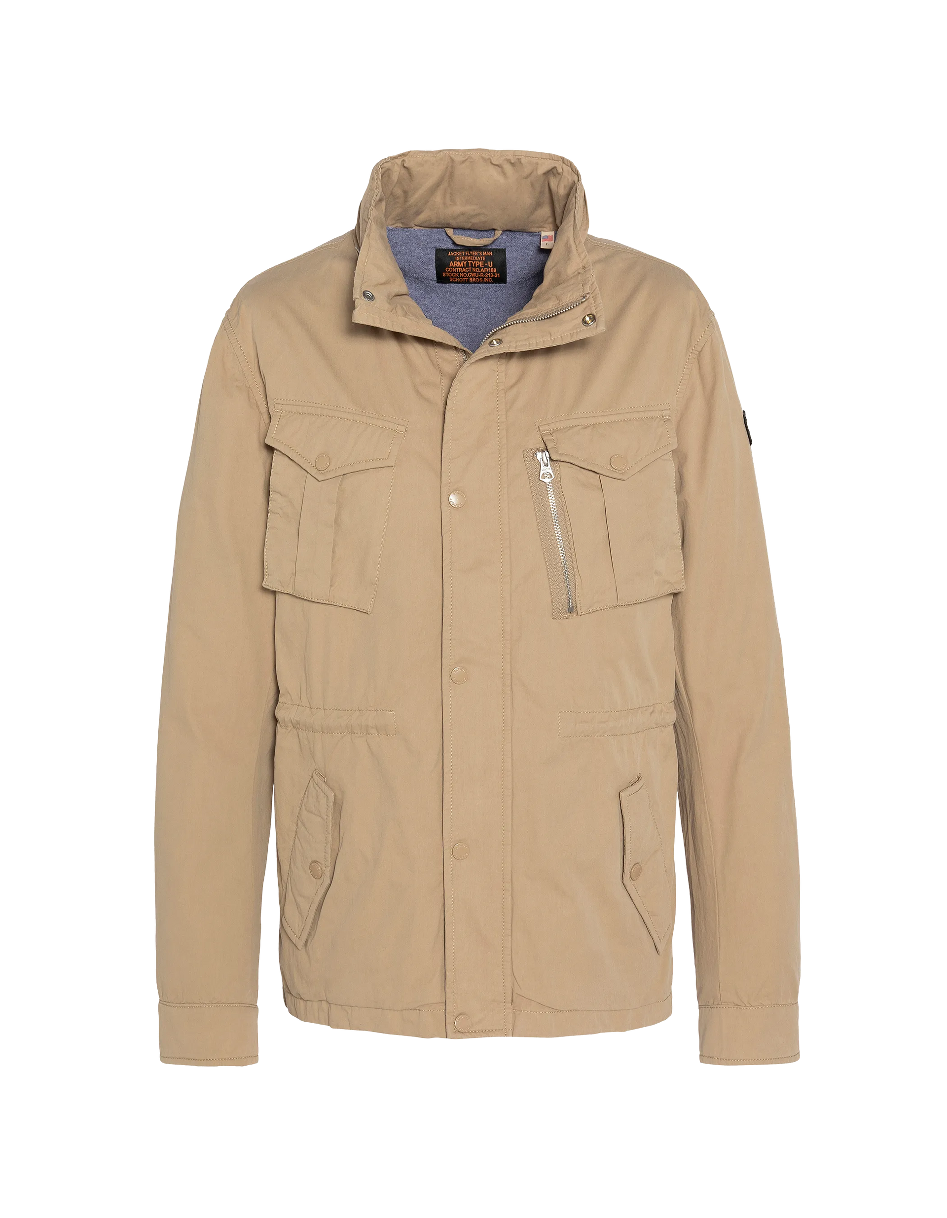 Schott ベージュ ミリタリージャケット Beige combat jacket - SQUAD25 | Schott NYC®