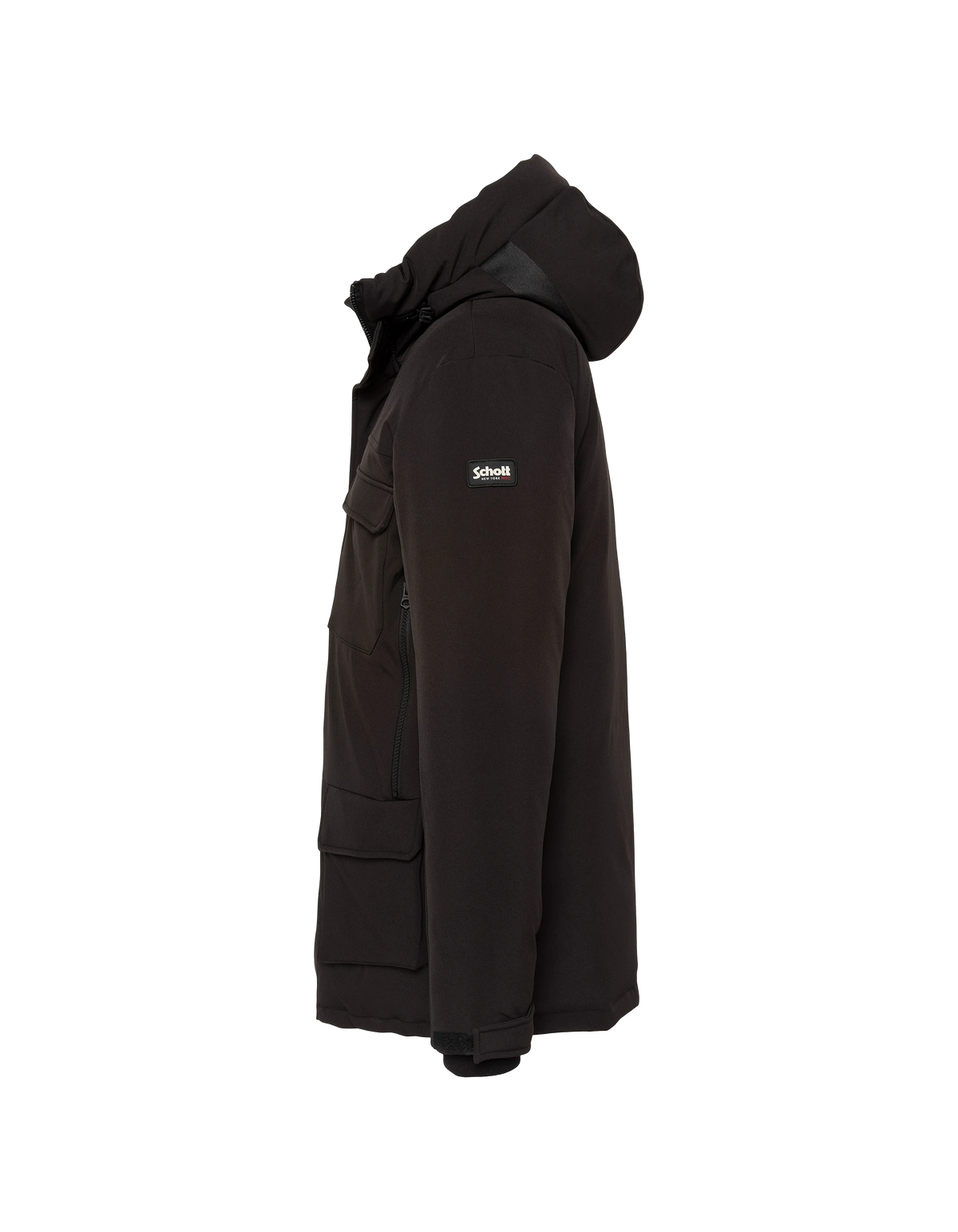 Parka multipoches à capuche noire-7