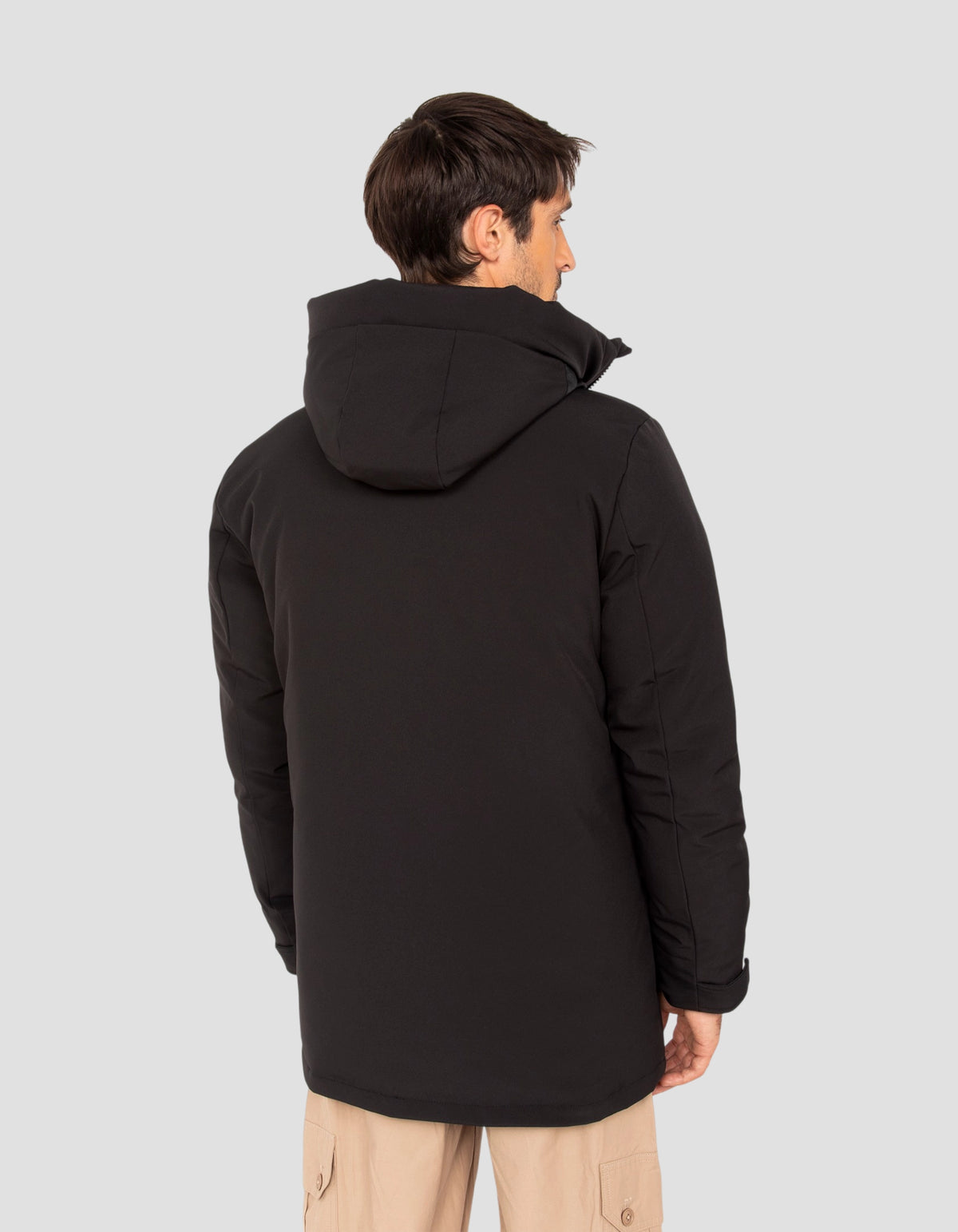 Parka multipoches à capuche noire-6