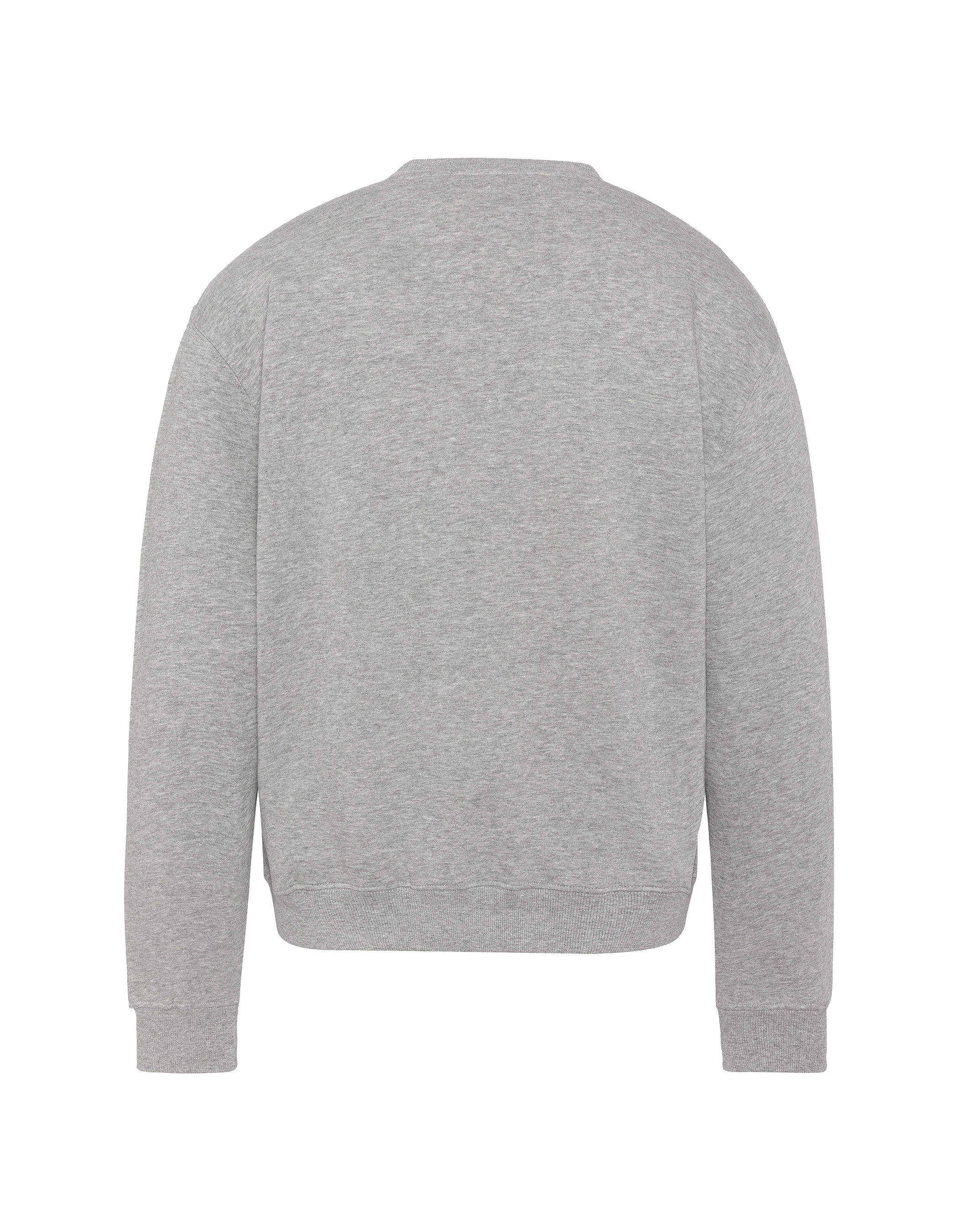 Collar rotondo stampato di felpa grigia-2