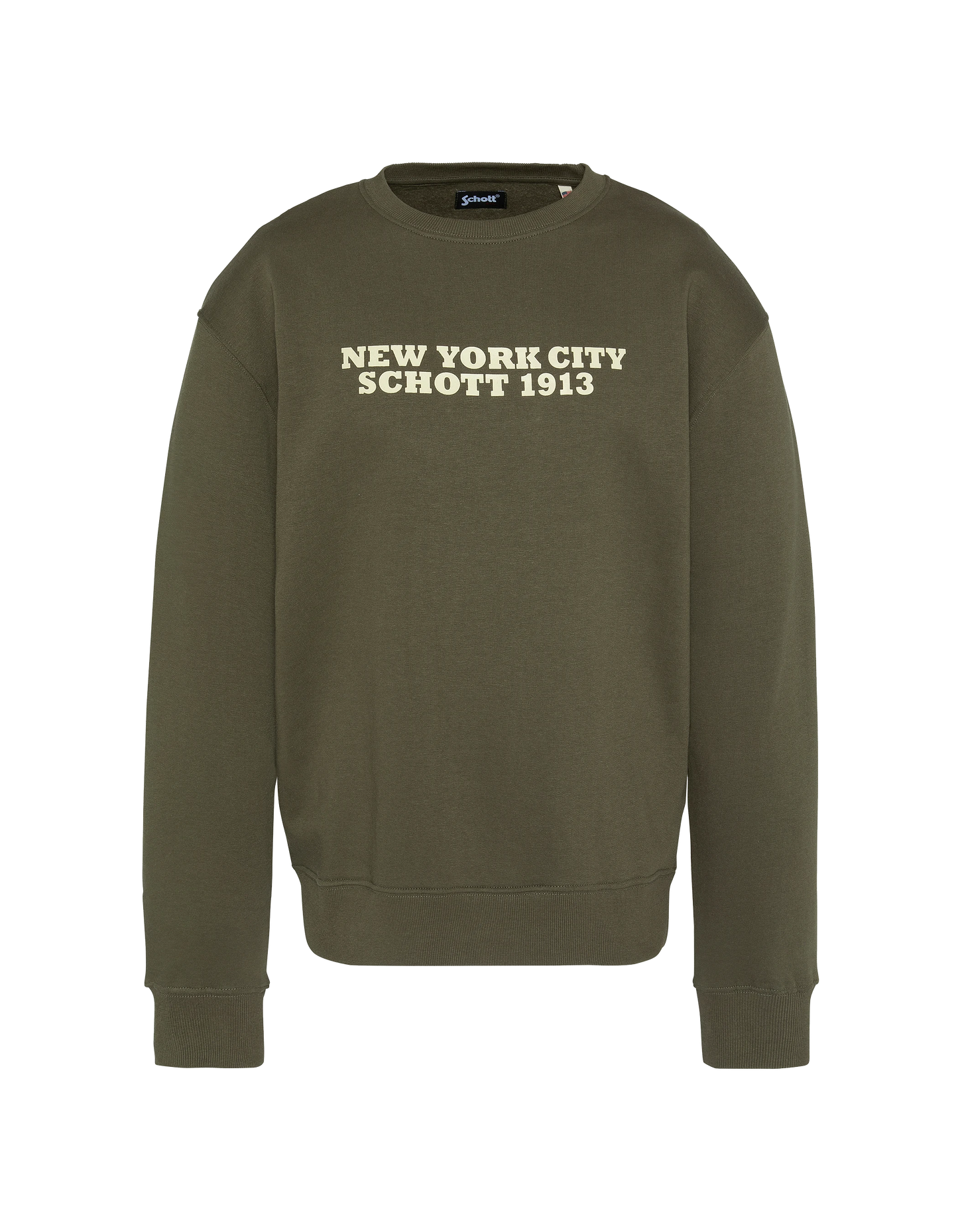 Felpa Khaki Stampa del collo rotondo