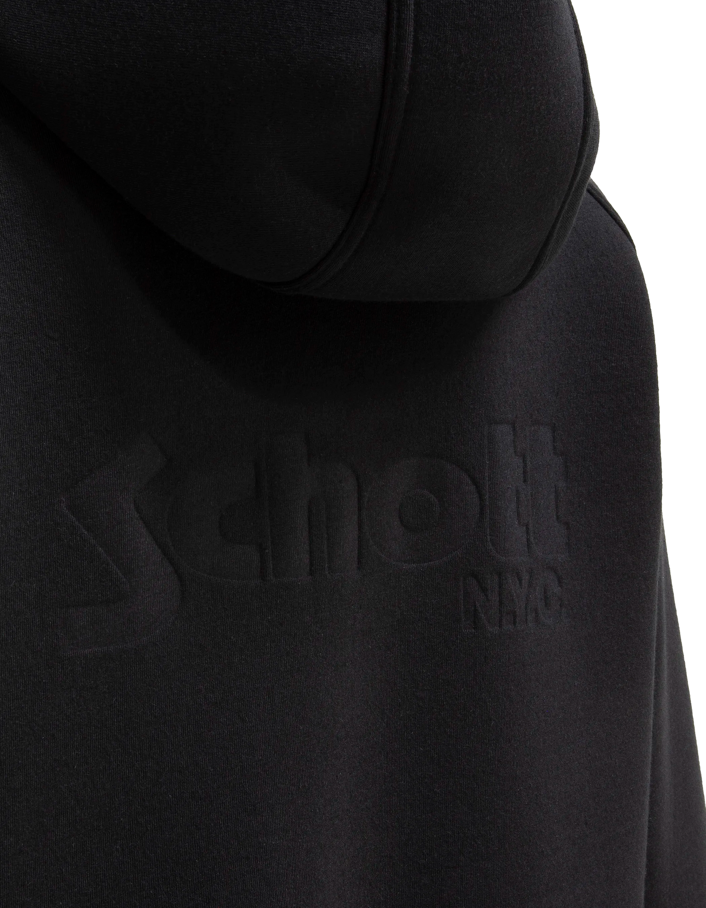 Schwarzes Kapuzen-Sweatshirt mit Reißverschluss aus Triplux