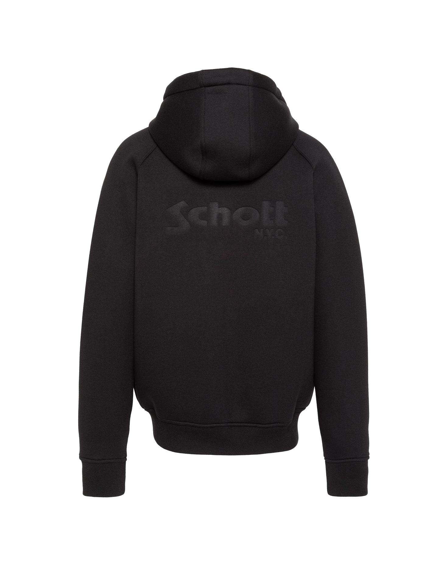 Schwarzes Kapuzen-Sweatshirt mit Reißverschluss aus Triplux