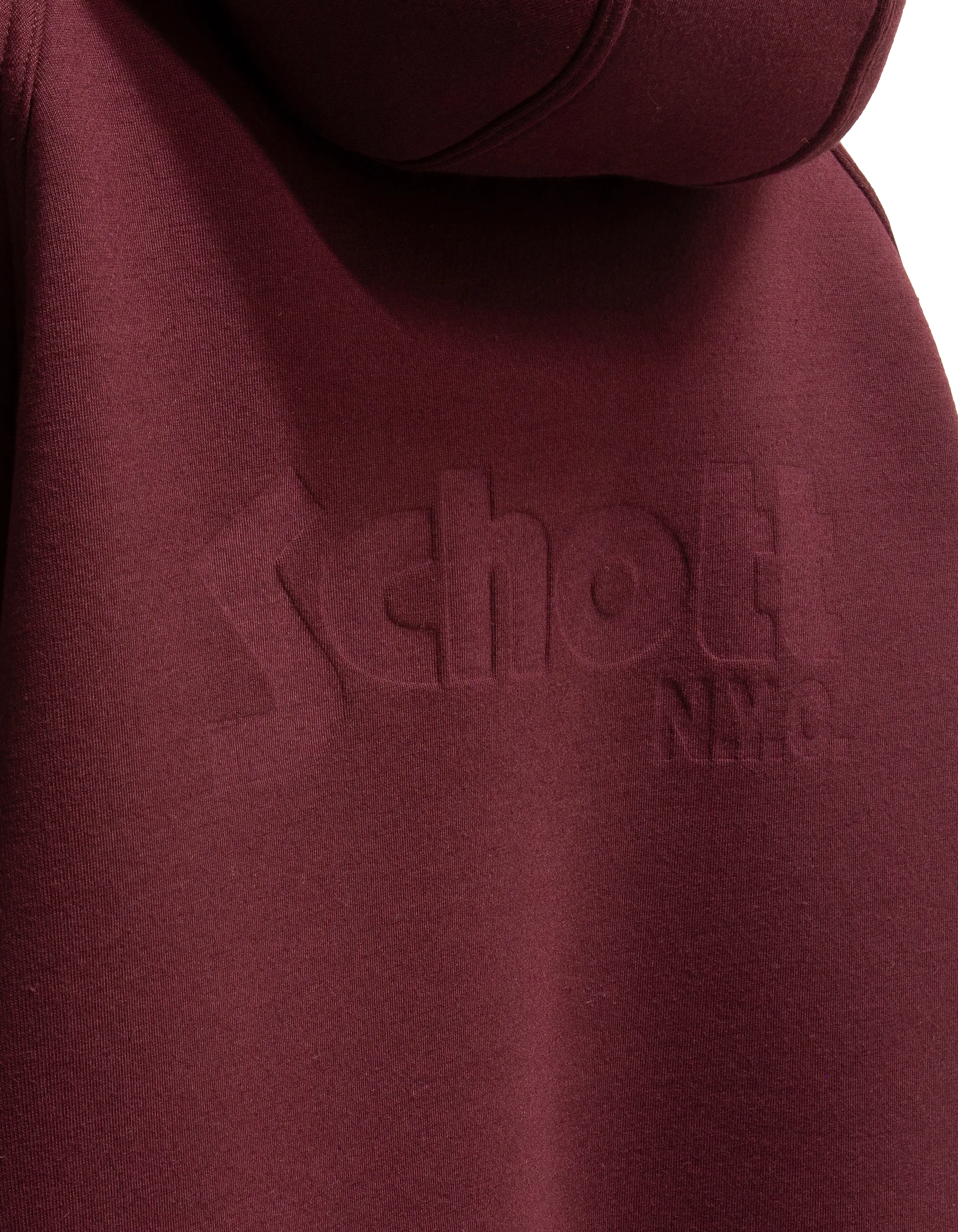 Felpa con cappuccio e zip bordeaux in Triplux-3