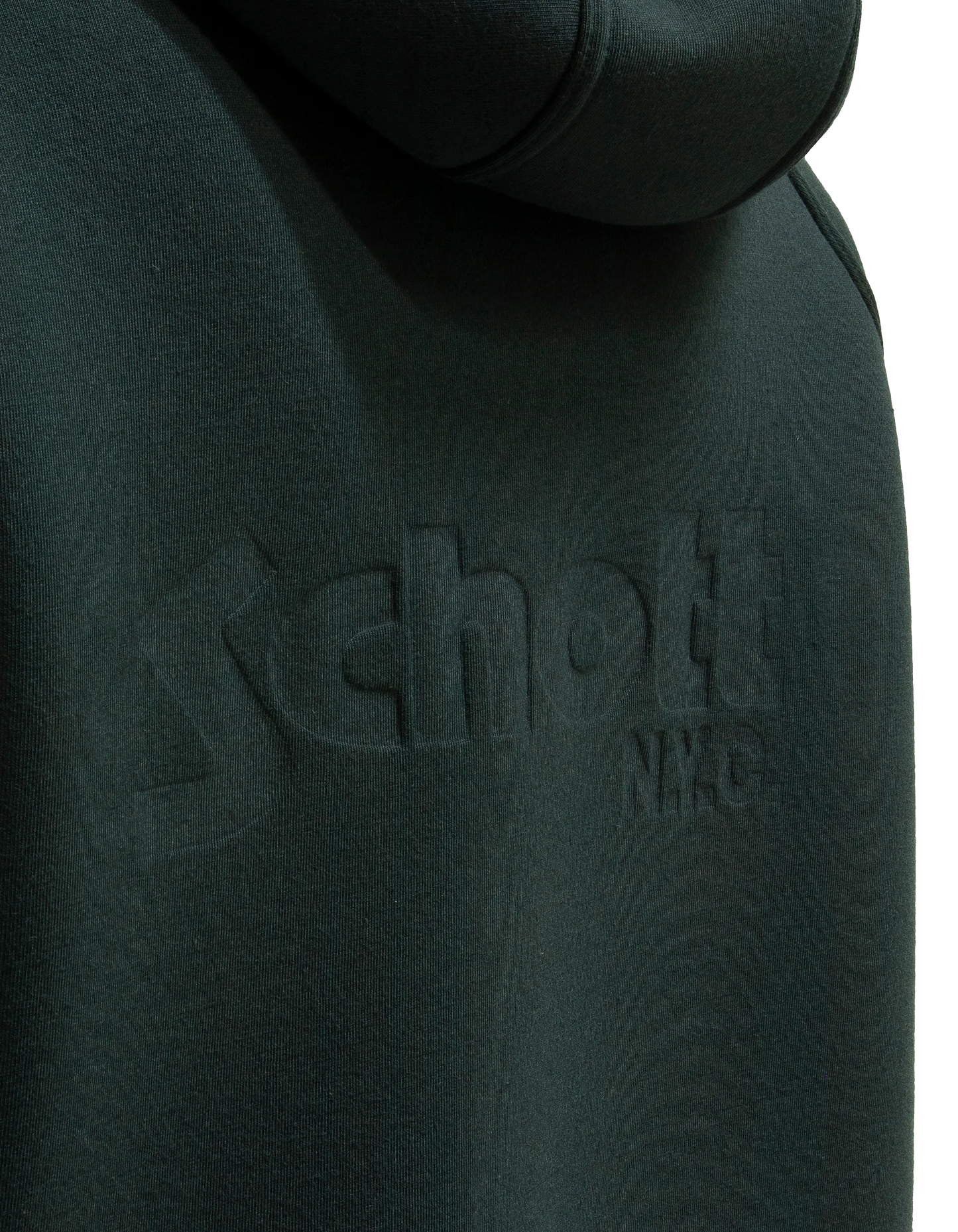 Dunkelgrünes Sweatshirt mit Reißverschluss und Kapuze aus Triplux
