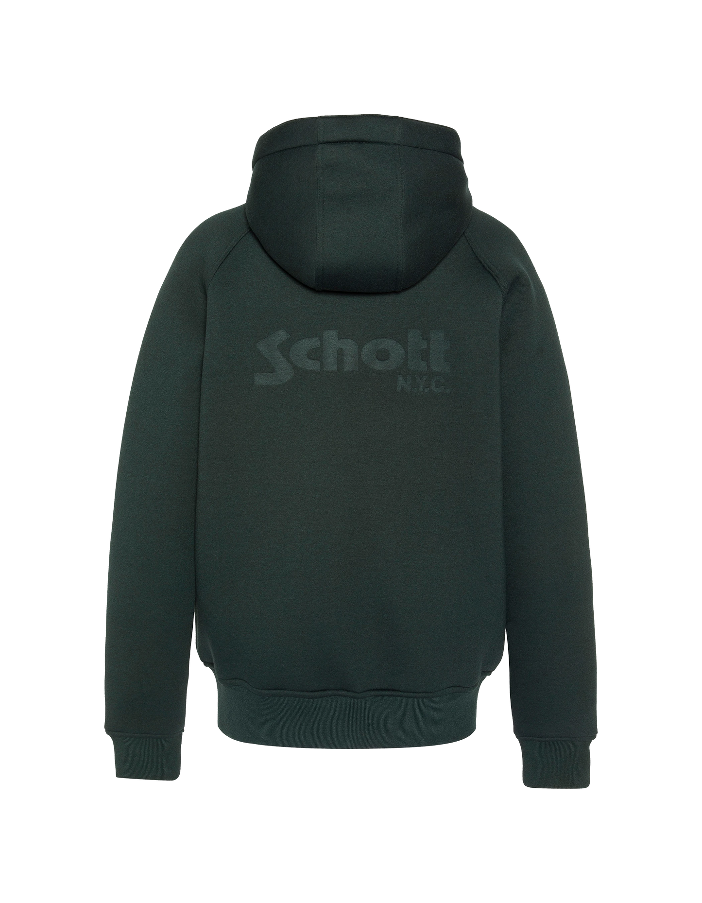 Dunkelgrünes Sweatshirt mit Reißverschluss und Kapuze aus Triplux