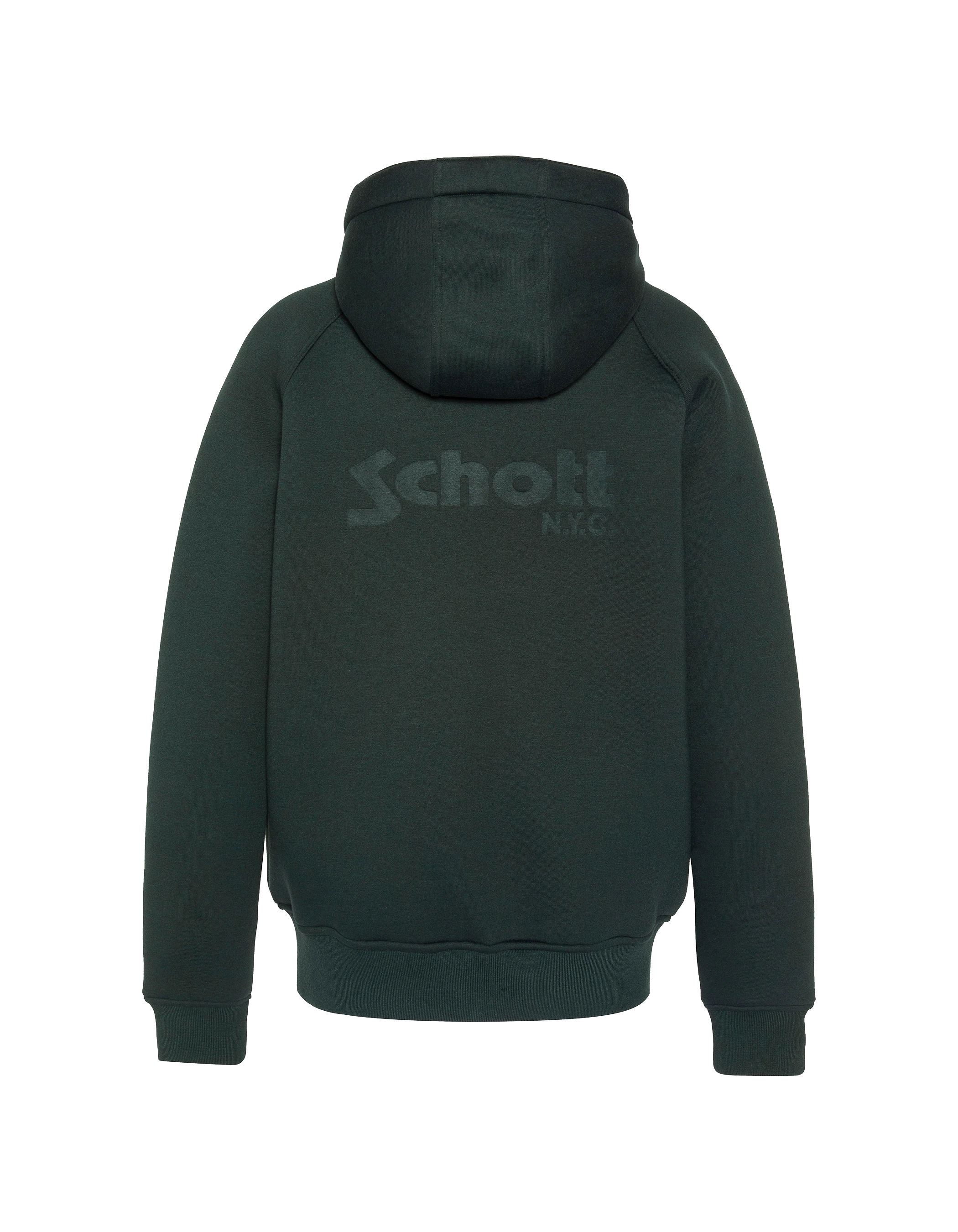 Dunkelgrünes Sweatshirt mit Reißverschluss und Kapuze aus Triplux-2