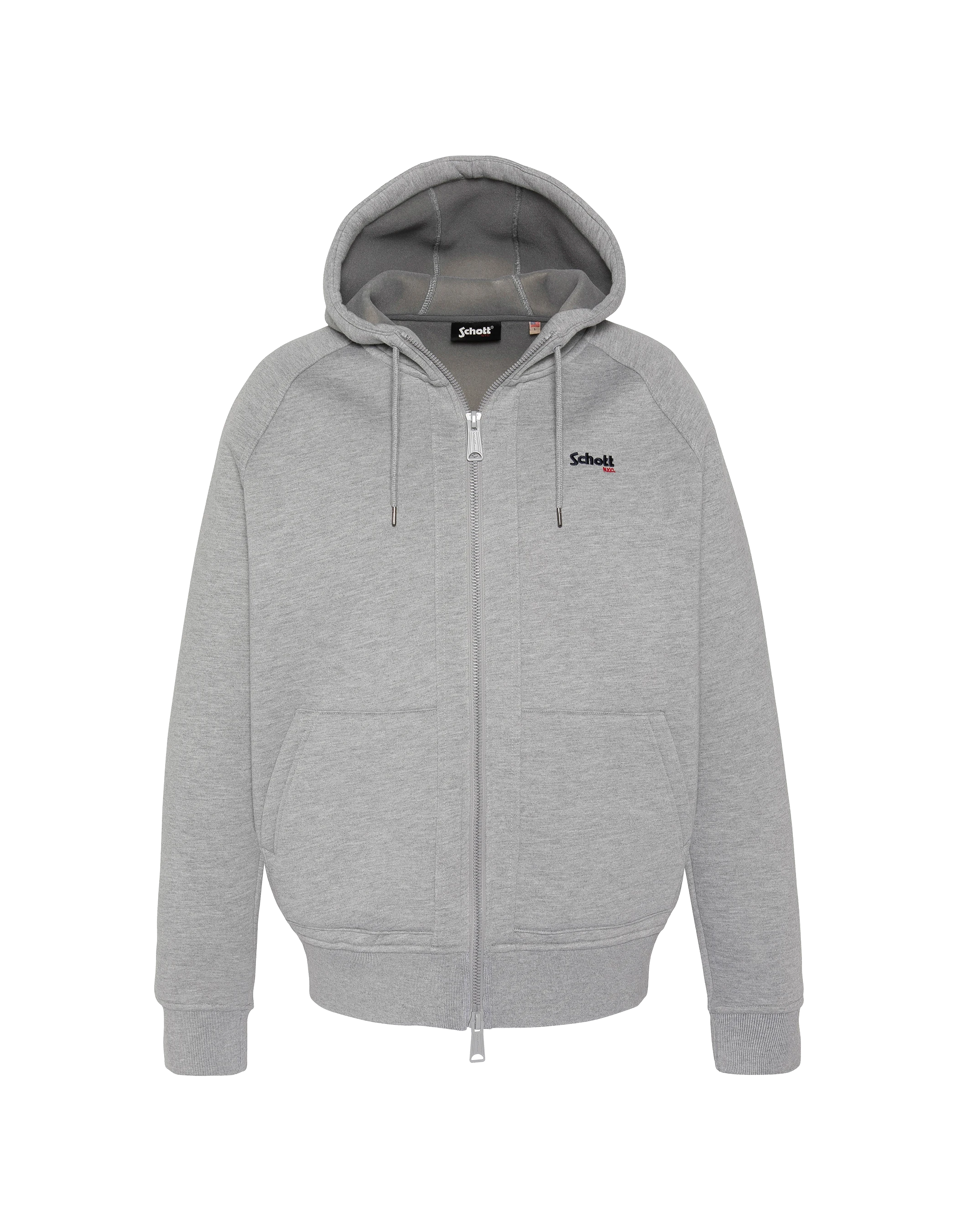 zip sweatshirt heather grey hooded in Triplux-1