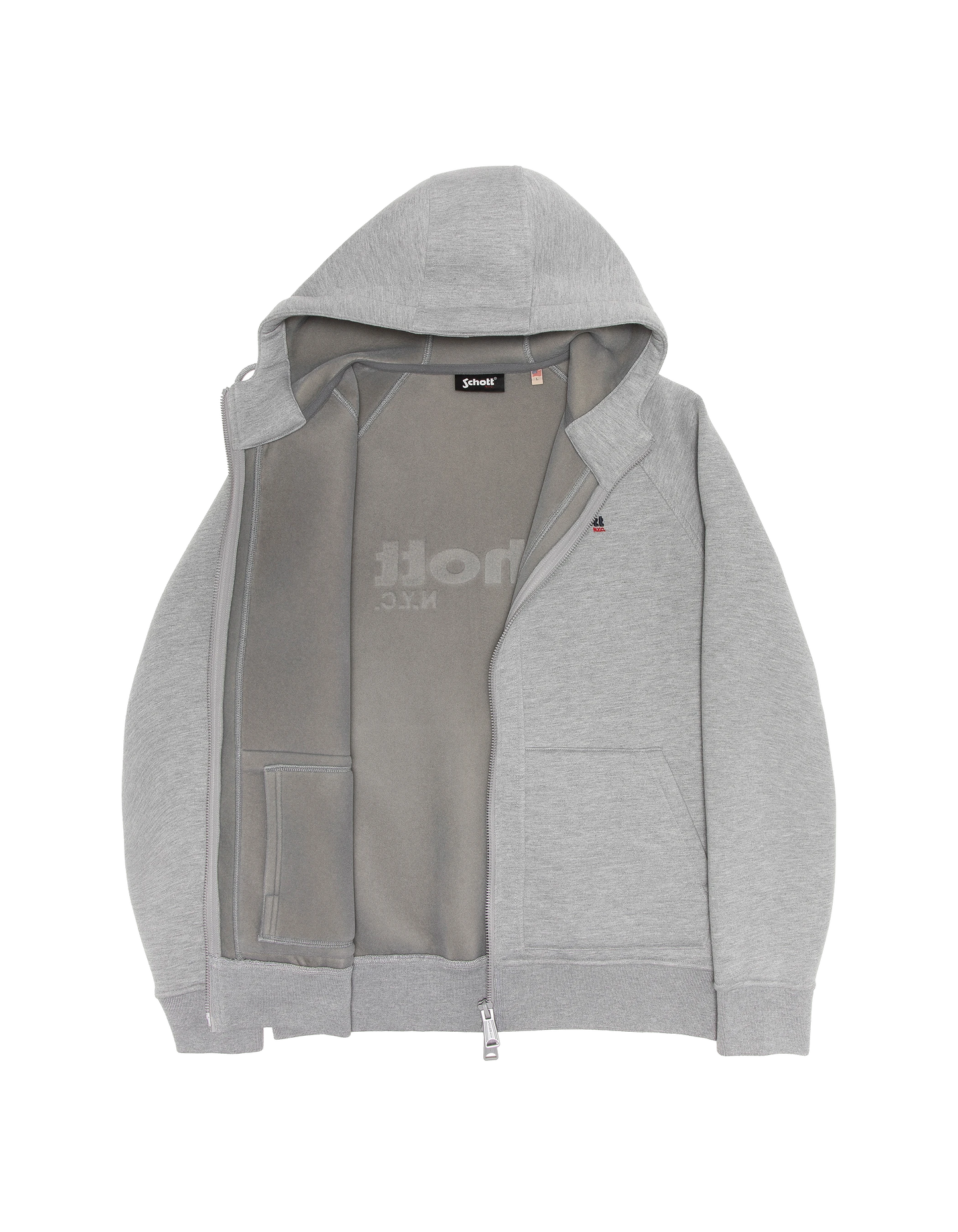 zip sweatshirt heather grey hooded in Triplux