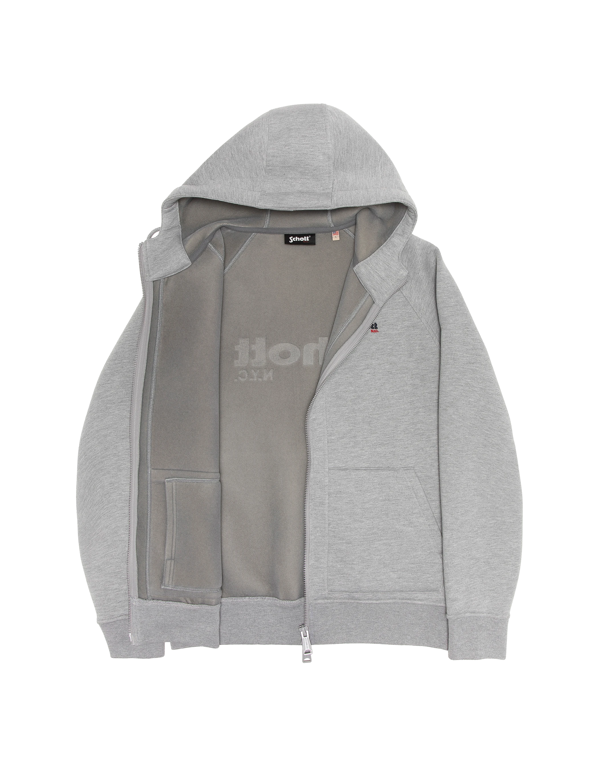 zip sweatshirt heather grey hooded in Triplux-4