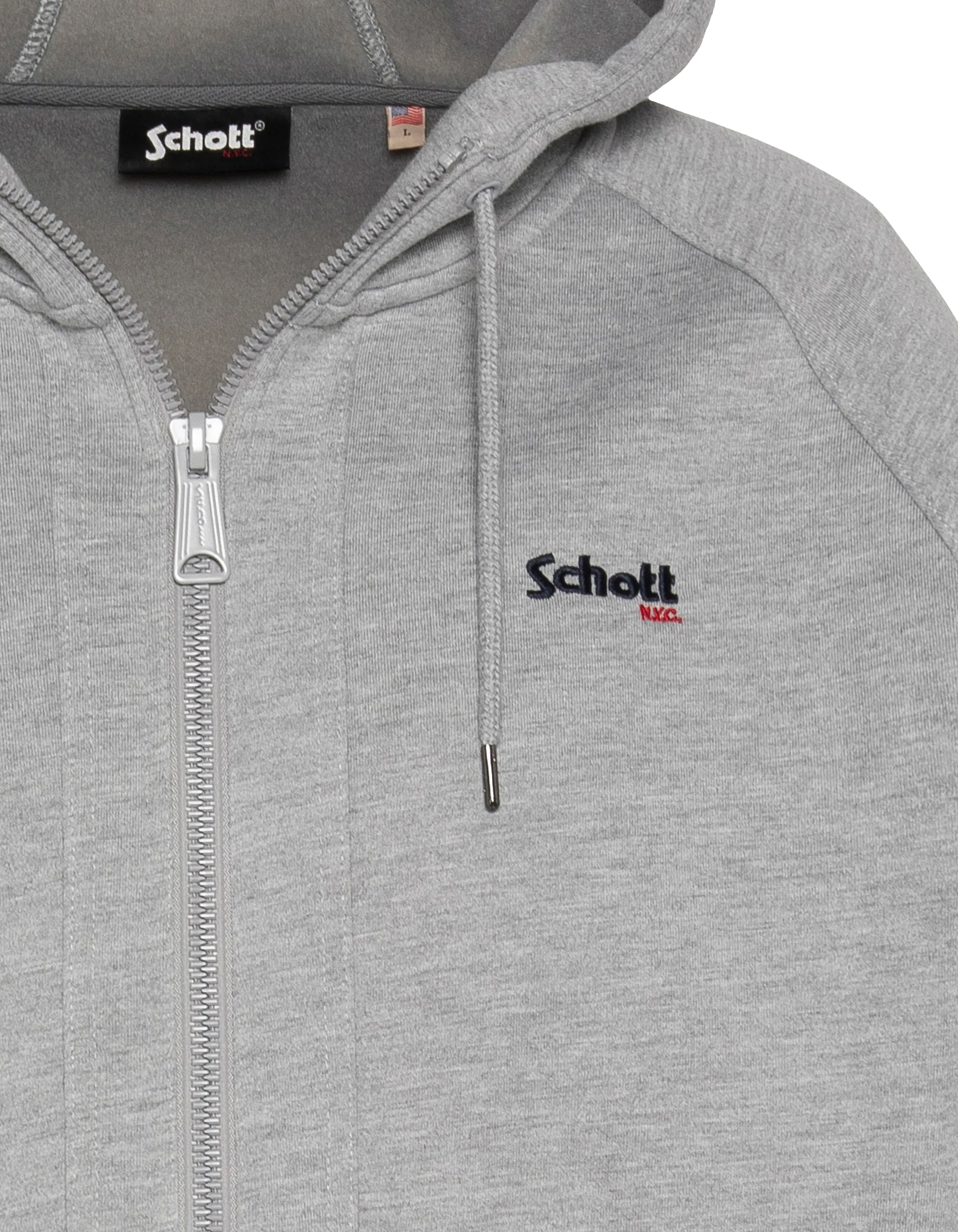 zip sweatshirt heather grey hooded in Triplux-5