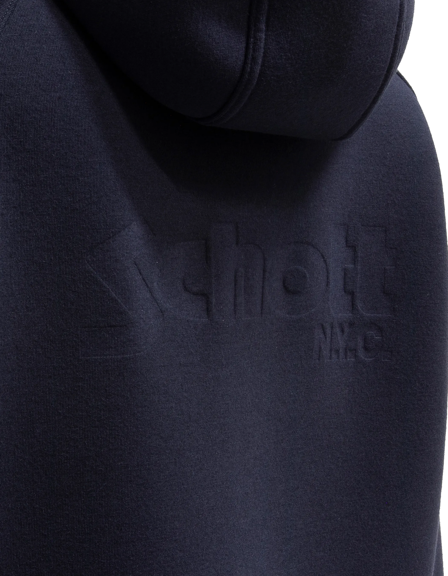Marineblaues Kapuzen-Sweatshirt mit Reißverschluss aus Triplux