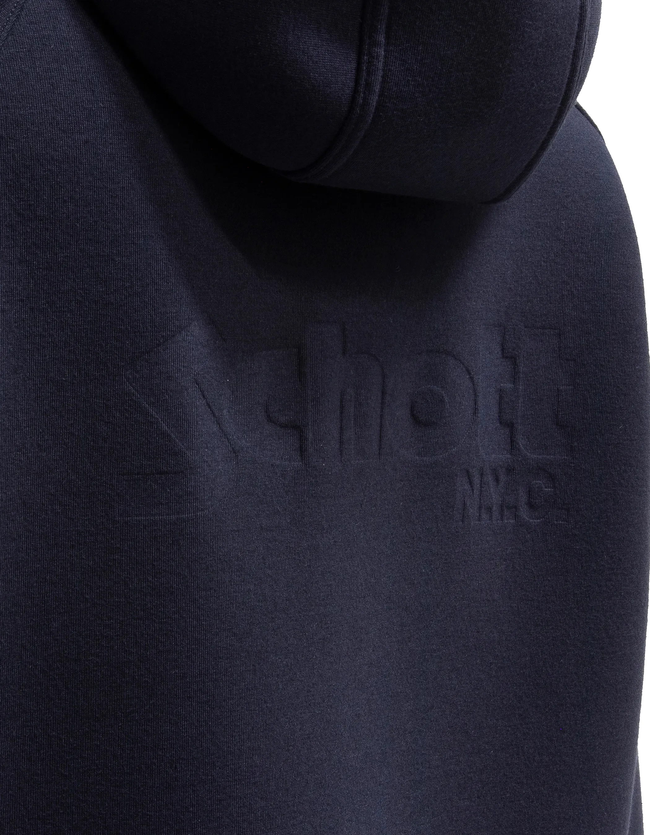 Marineblaues Kapuzen-Sweatshirt mit Reißverschluss aus Triplux-3