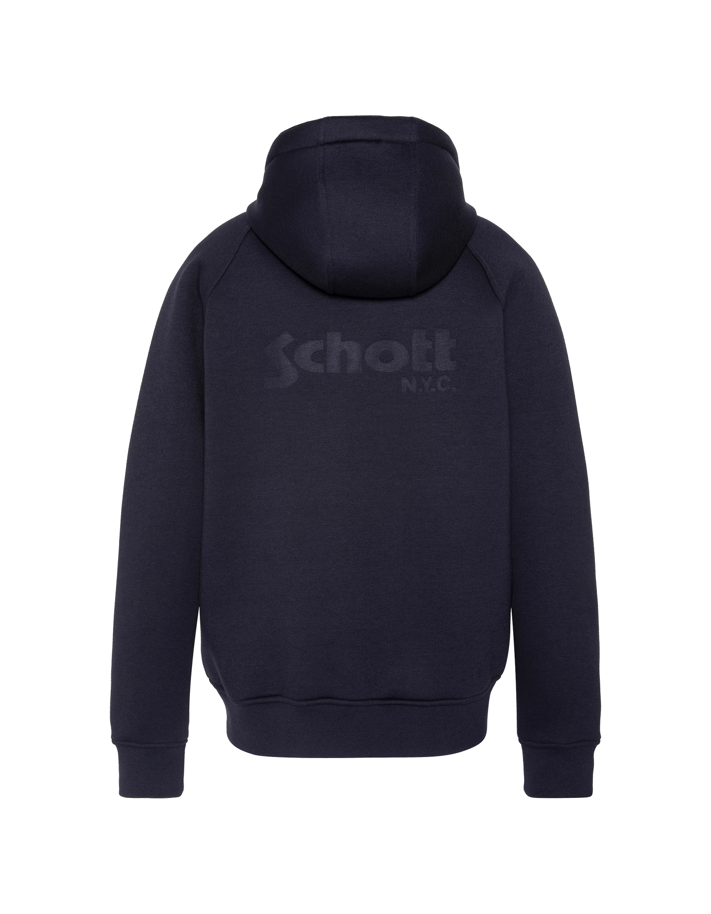 Marineblaues Kapuzen-Sweatshirt mit Reißverschluss aus Triplux